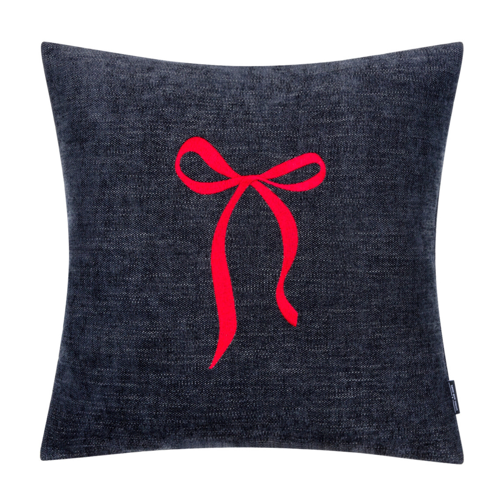 Romeo Kissen Schwarz mit roter Schleife XL 50x50cm