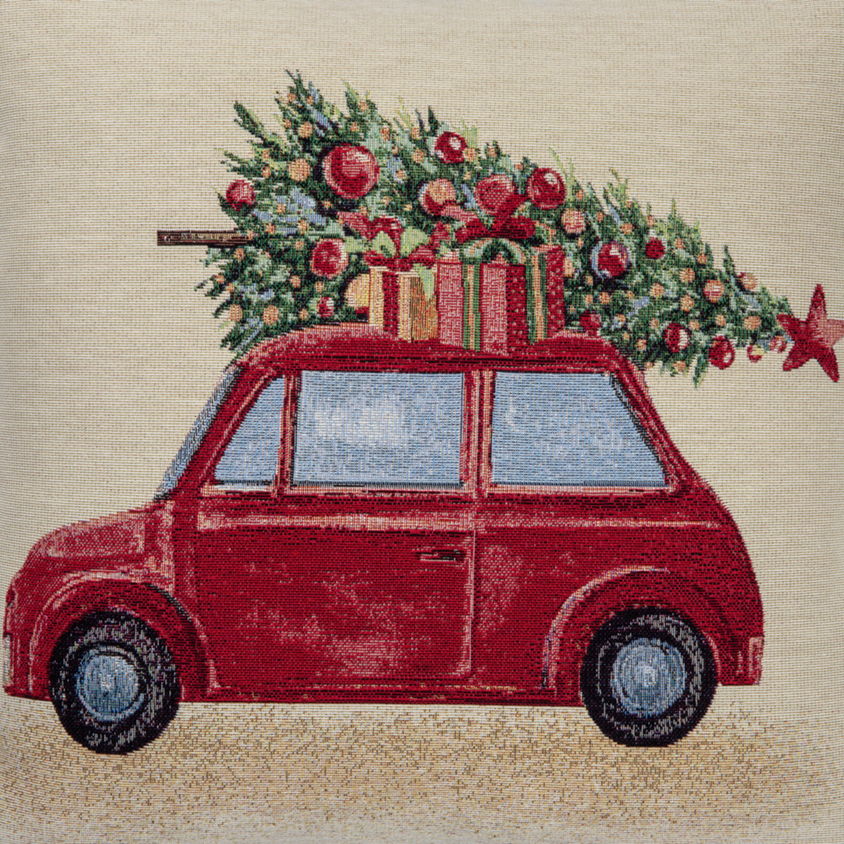 Romeo Kissen rotes Auto 45x45cm