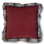 Romeo Kissen rot/braun mit Kunstfell-Einfassung 60x60cm