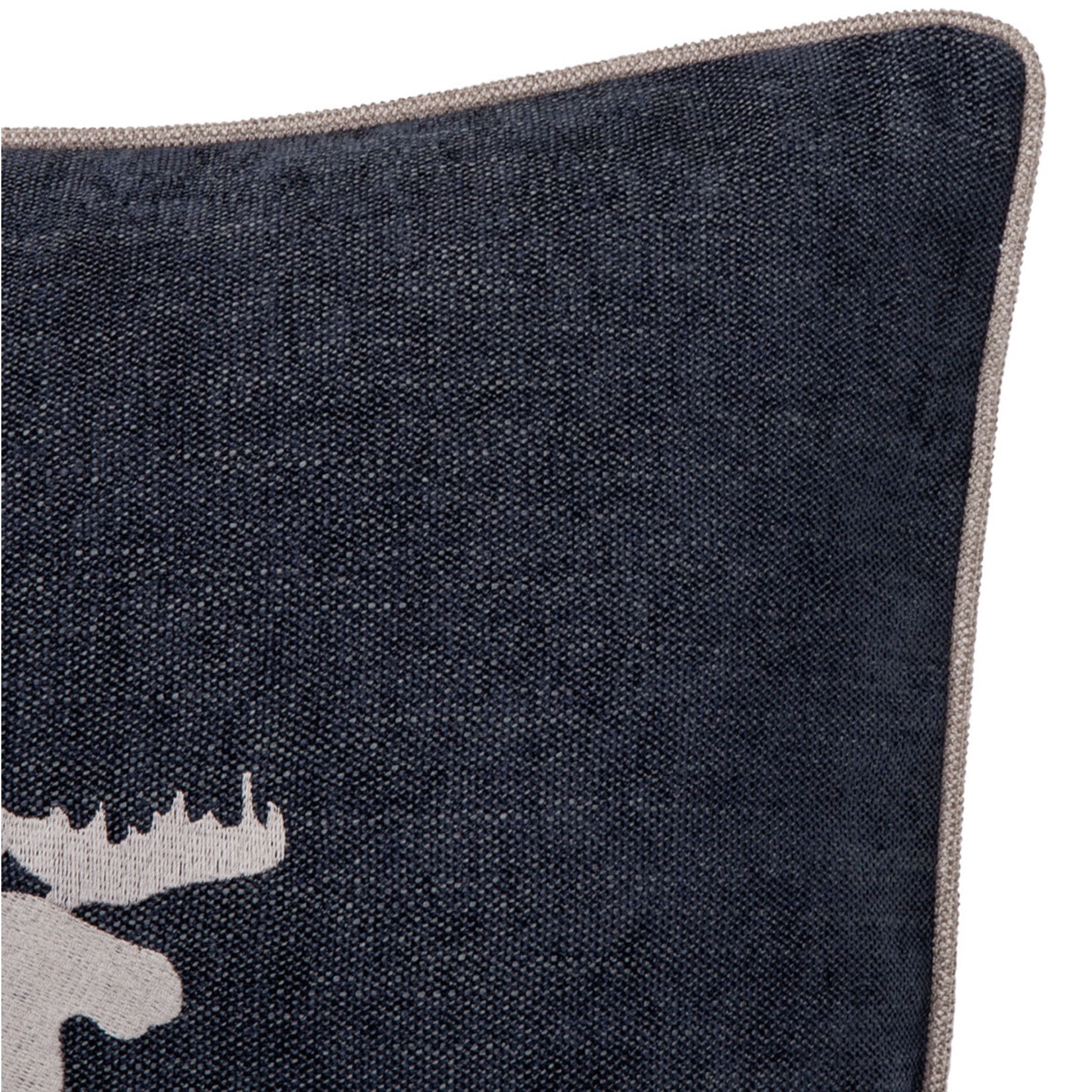 Romeo Kissen Schwarz mit Elch Taupe 55x55cm