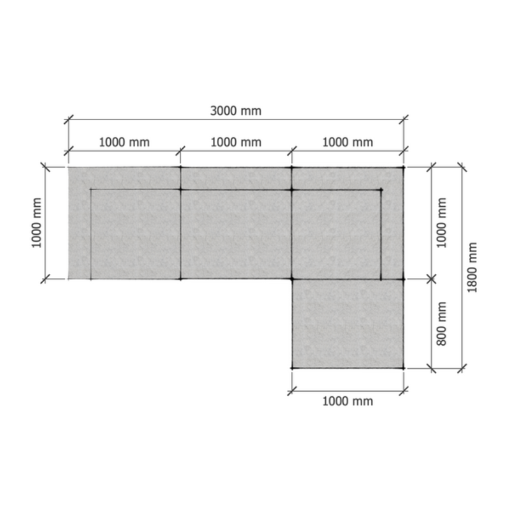 Easton Sofa 300x100/180cm, sand