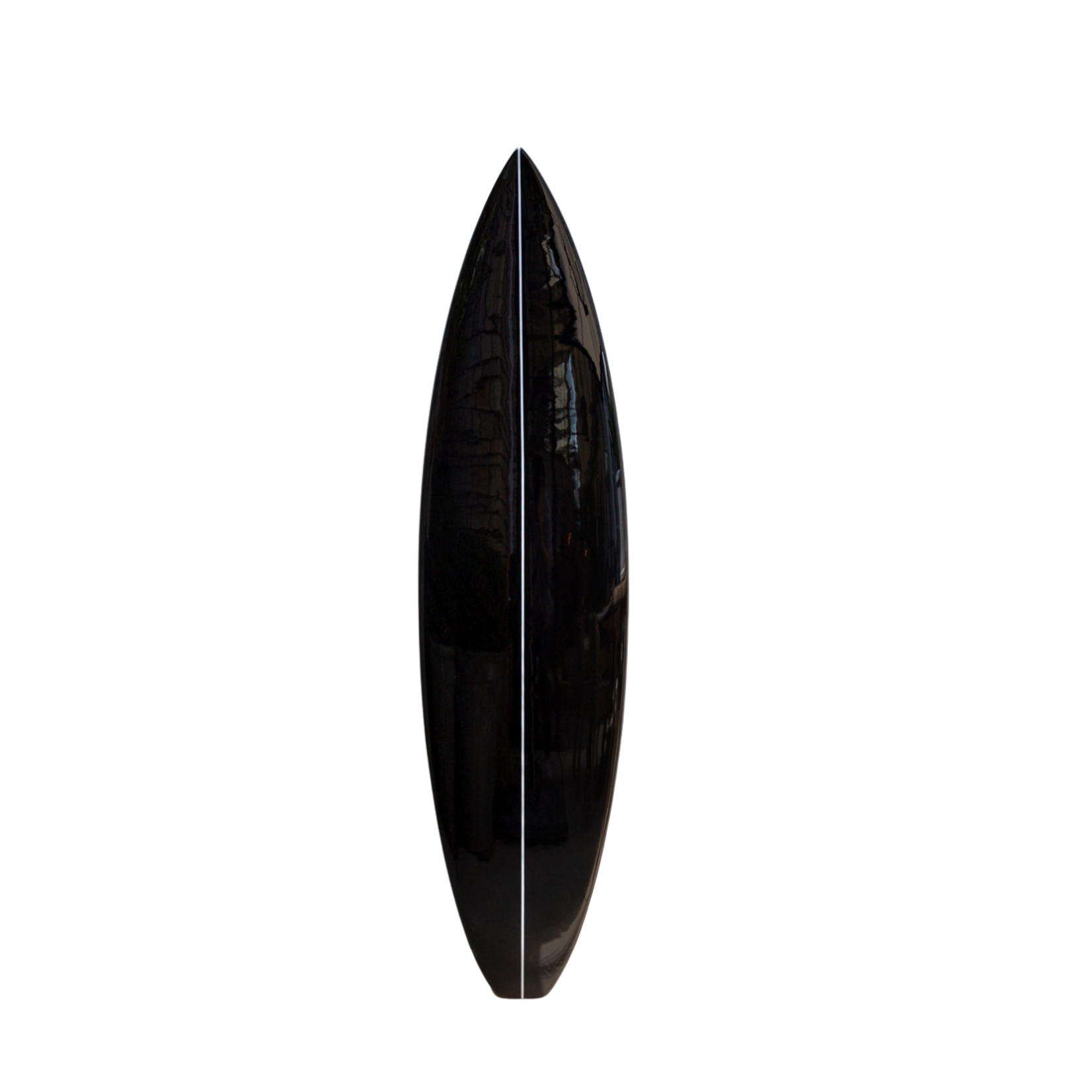 Surfboard, schwarz mit weissen Streifen, 185x50x6cm