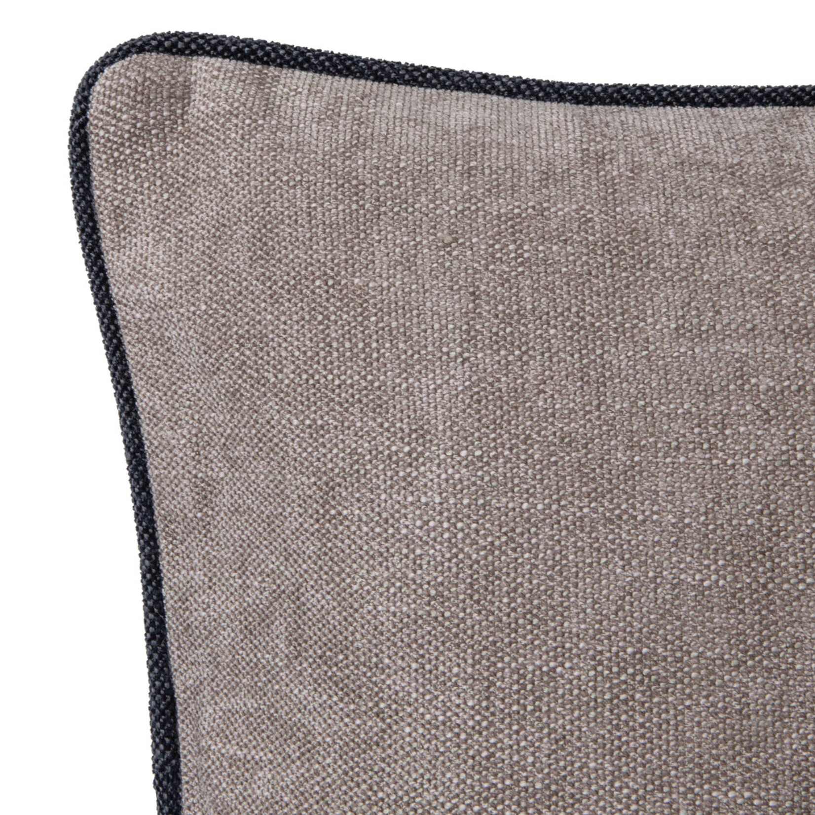 Area Kissen Zürich, Stoff: Andrea taupe, Keder schwarz, 55x55cm