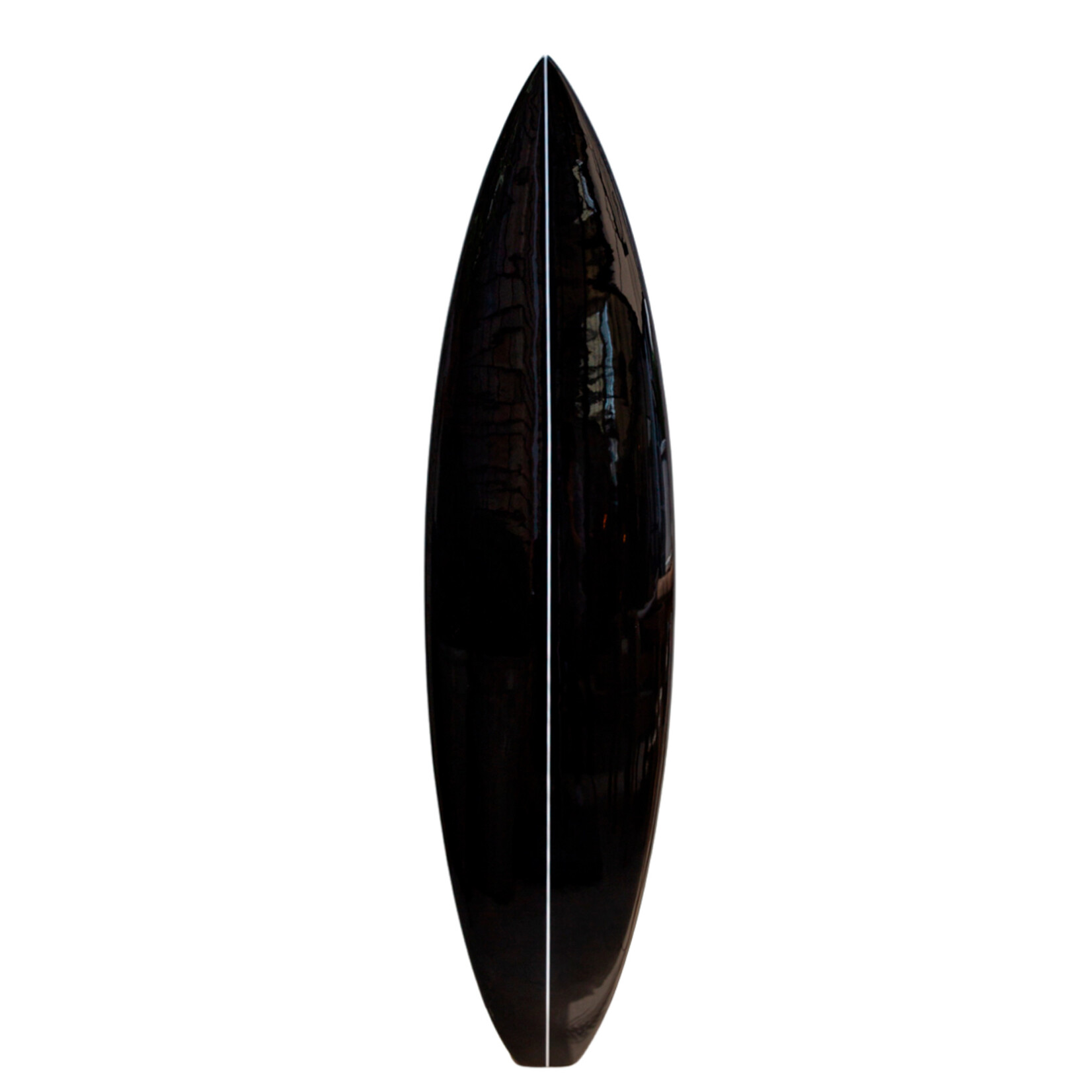 Surfboard, schwarz mit weissen Streifen, 185x50x6cm