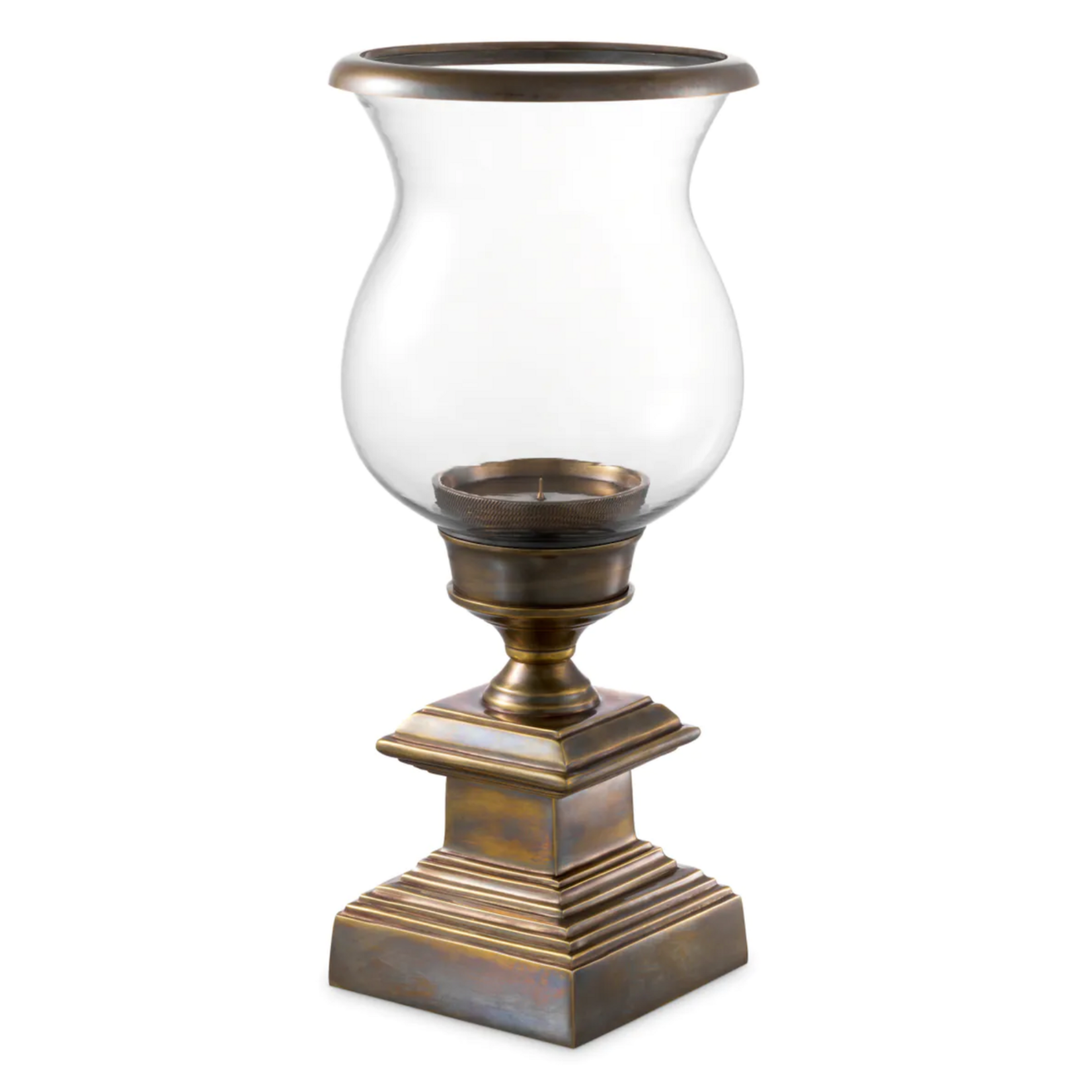 Datcha Windlicht D21xH48cm Glas klar & brass