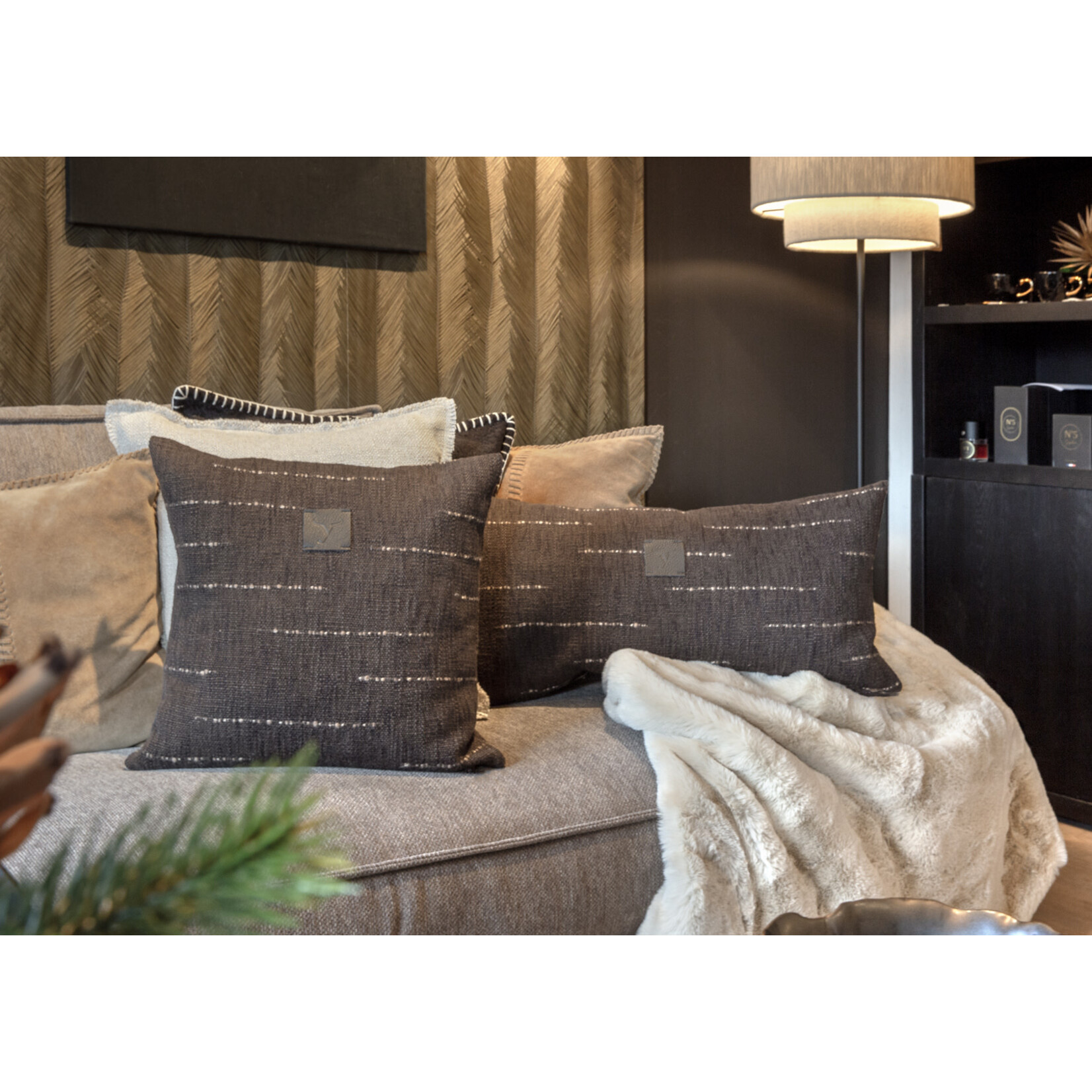 Vallon Kissen 45x45cm, Farbe: Coffee