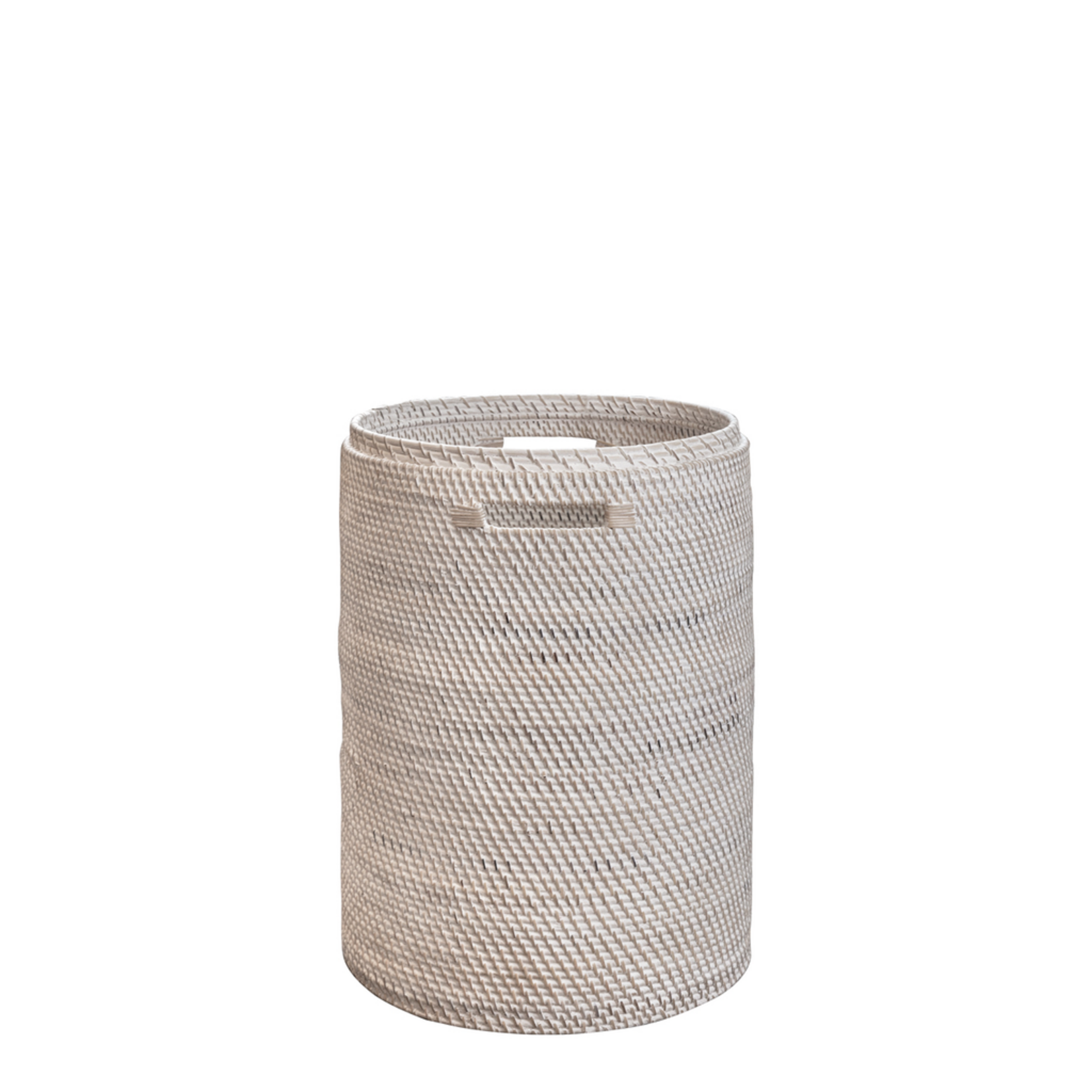 Wäschekorb rund weiss klein, D29cm, H40cm