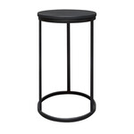 Baccara Beistelltisch D33.5x61cm, Gestell: schwarz, Leder: schwarz