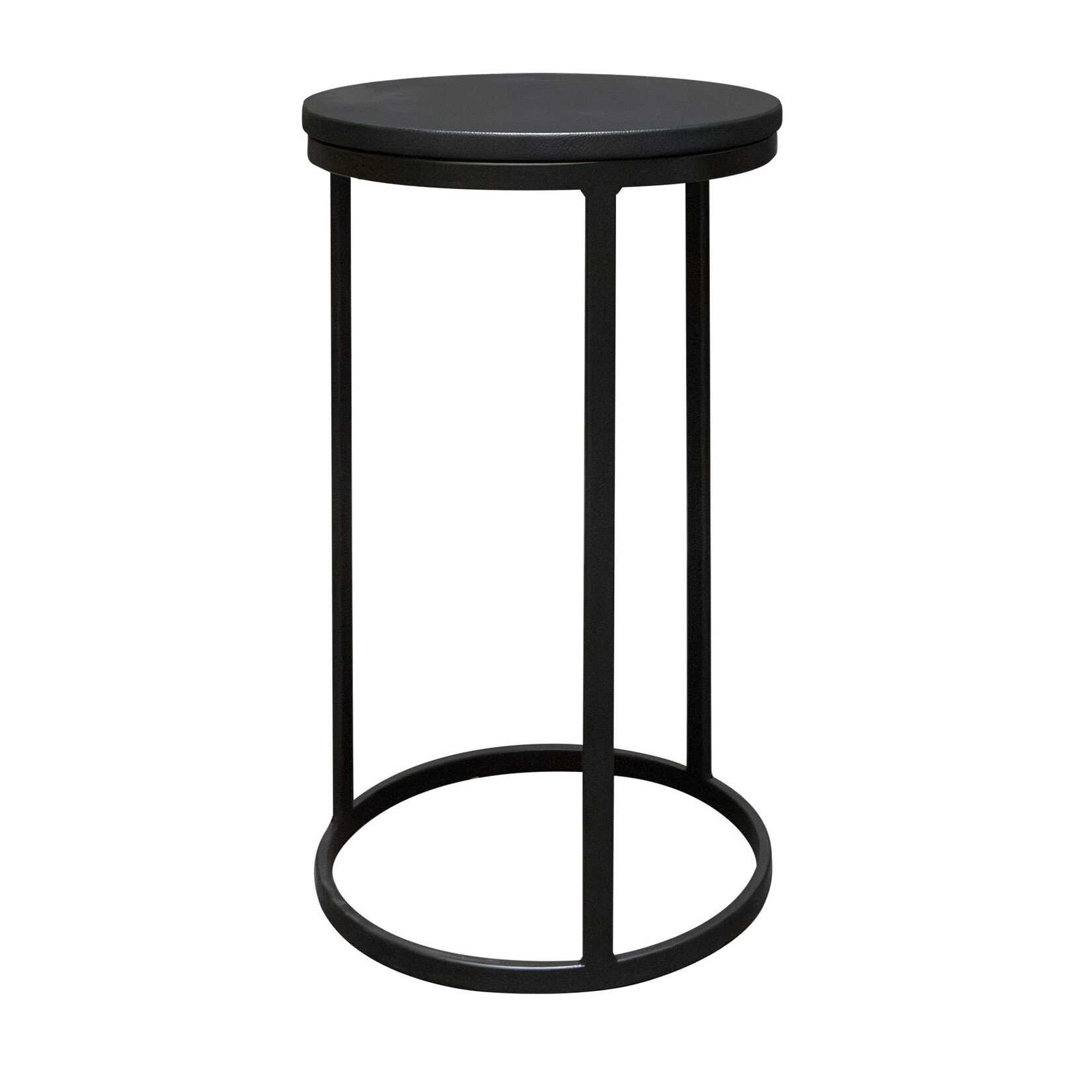 Baccara Beistelltisch D33.5x61cm, Gestell: schwarz, Leder: schwarz