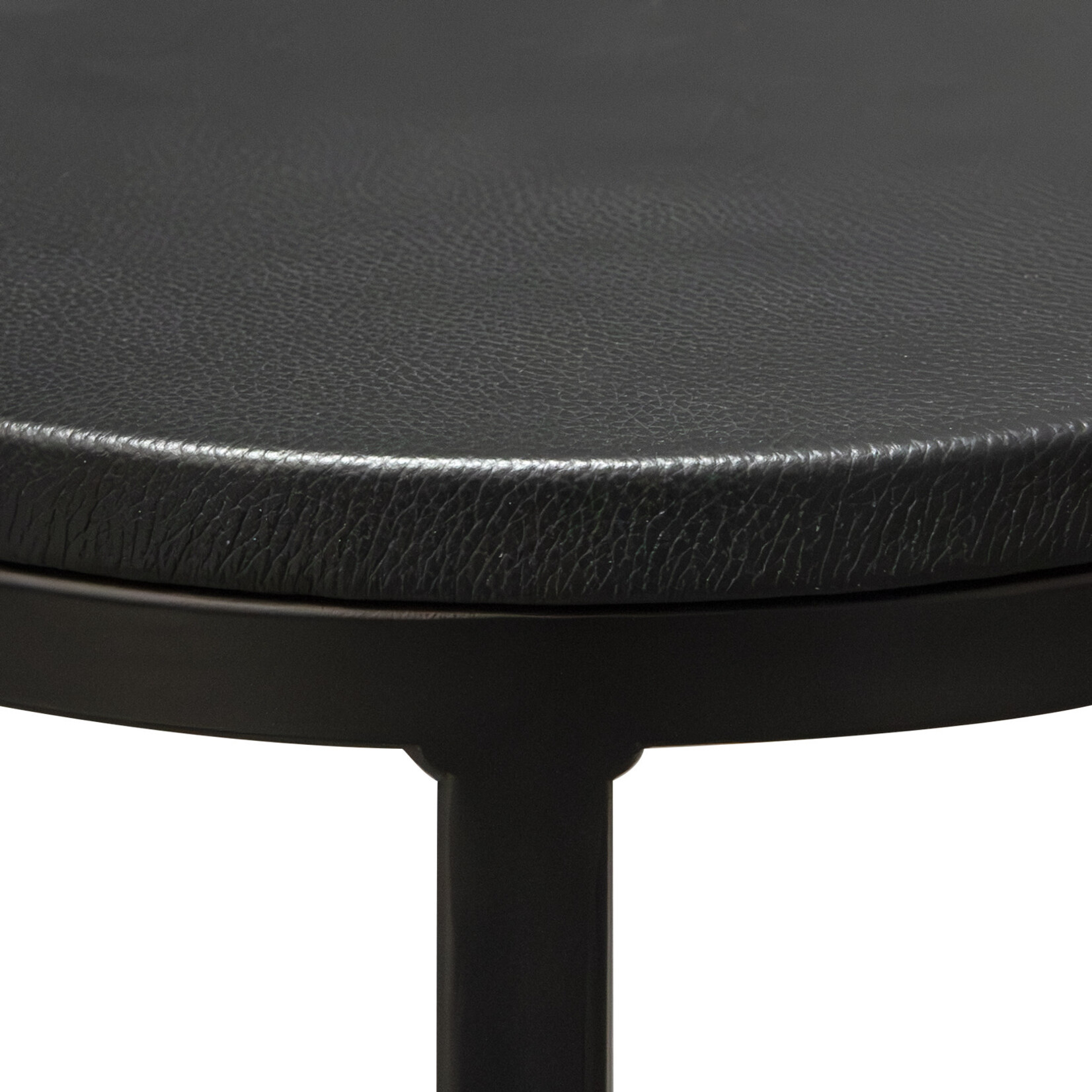 Baccara Beistelltisch D33.5x61cm, Gestell: schwarz, Leder: schwarz