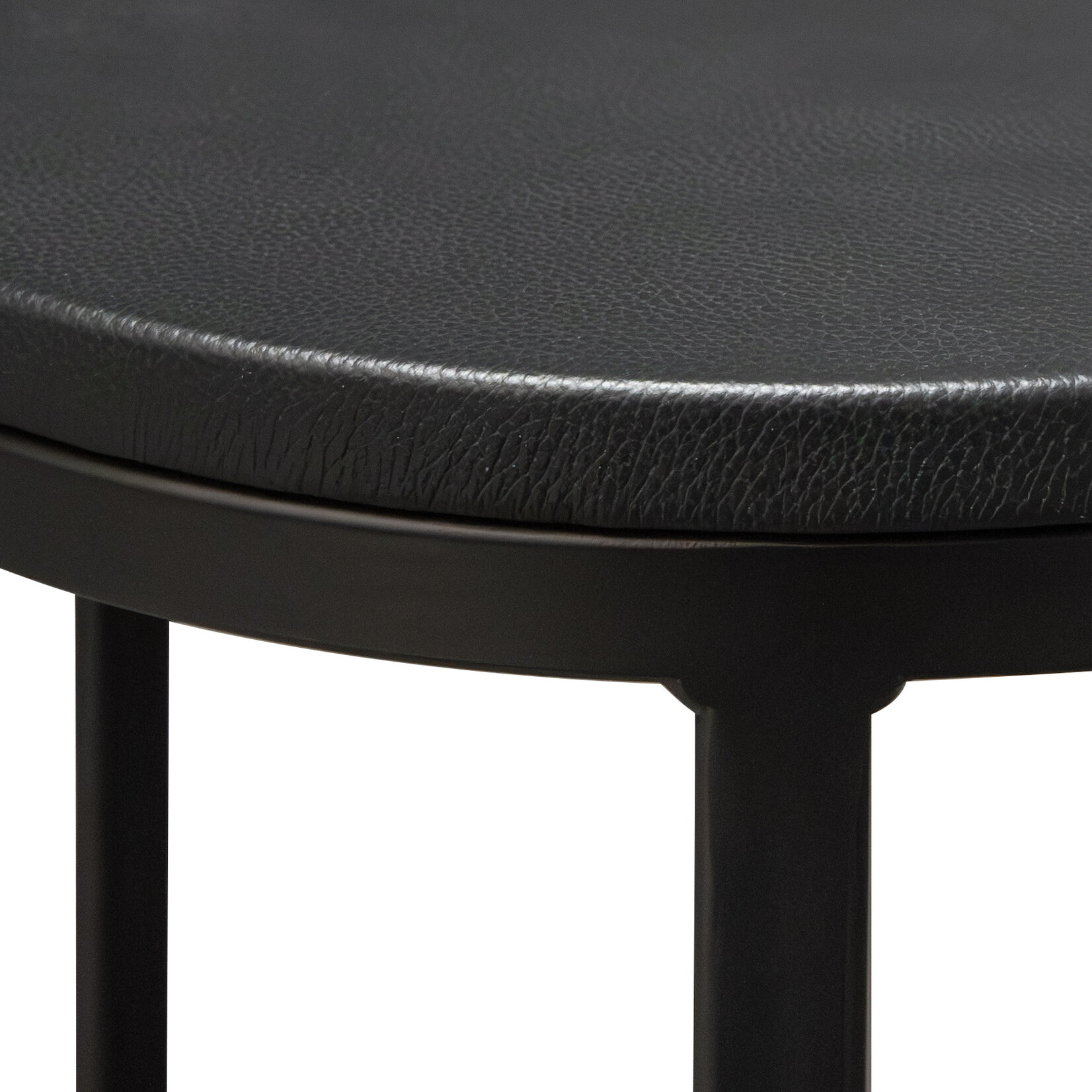 Baccara Beistelltisch D33.5x61cm, Gestell: schwarz, Leder: schwarz