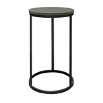 Baccara Beistelltisch D33.5x61cm, Gestell: schwarz, Leder: grün