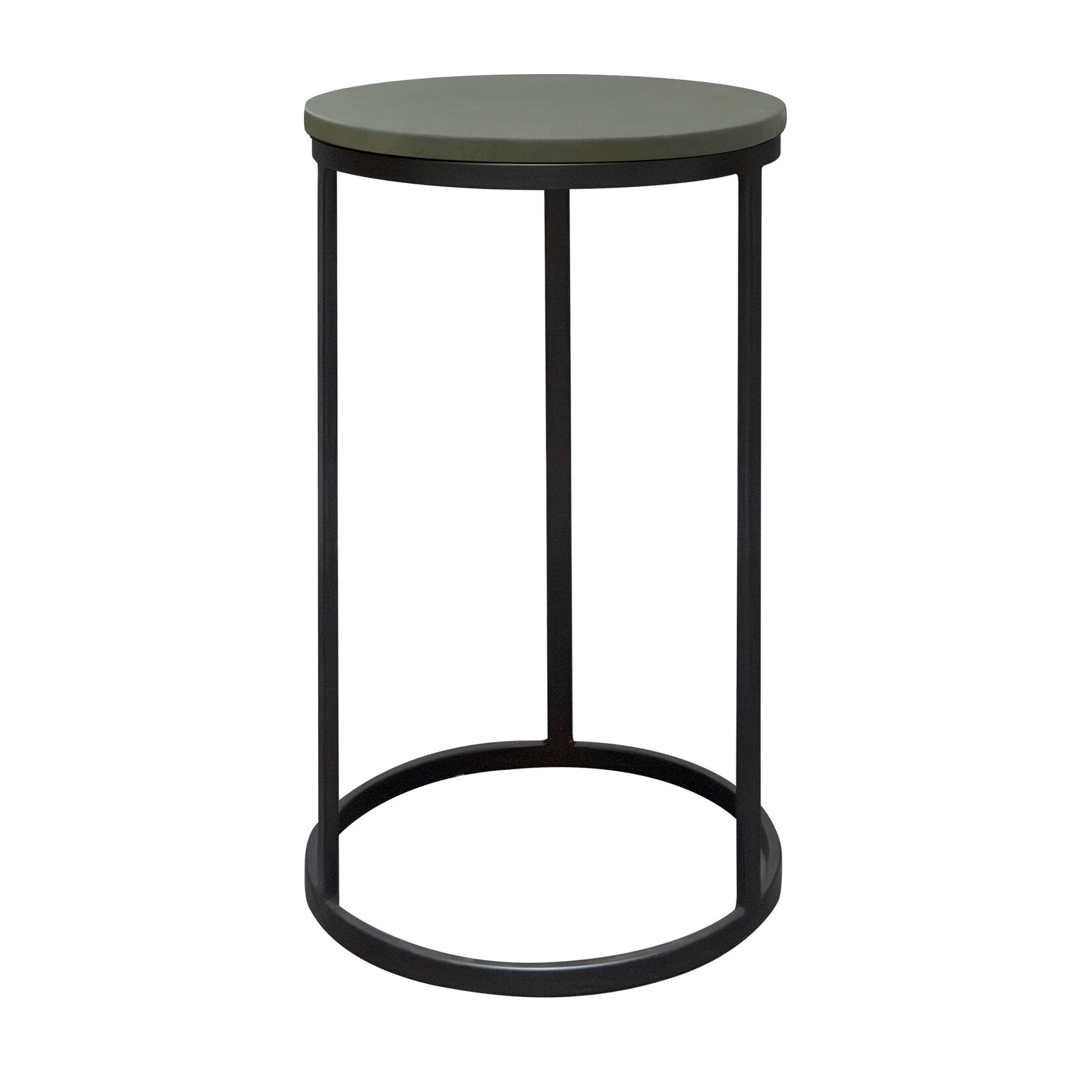 Baccara Beistelltisch D33.5x61cm, Gestell: schwarz, Leder: grün