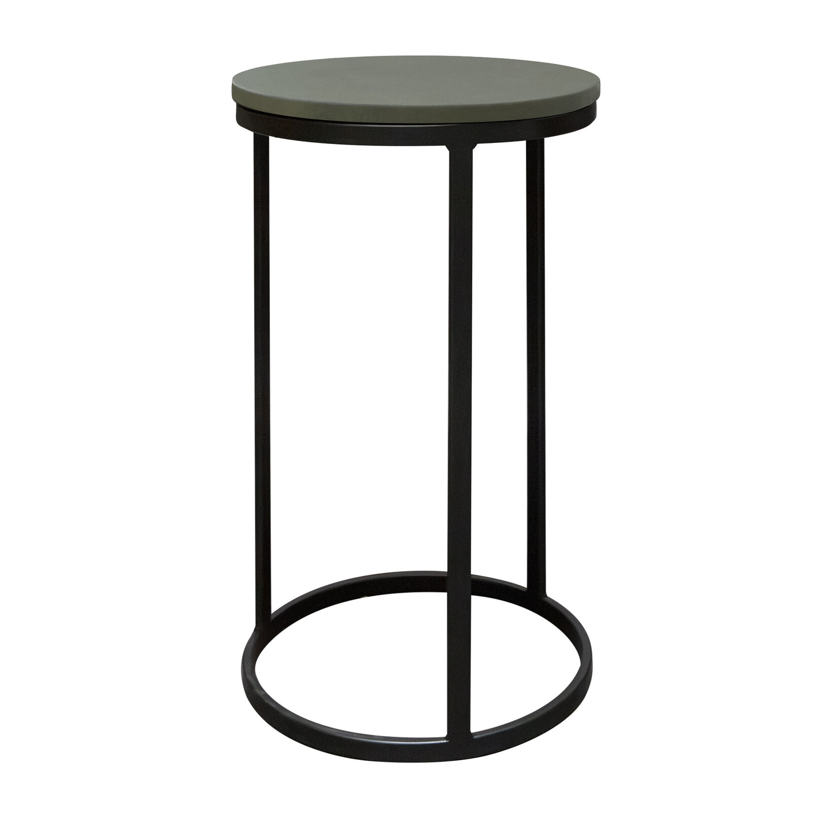 Baccara Beistelltisch D33.5x61cm, Gestell: schwarz, Leder: grün