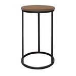 Baccara Beistelltisch D33.5x61cm, Gestell: schwarz, Leder: hellbraun