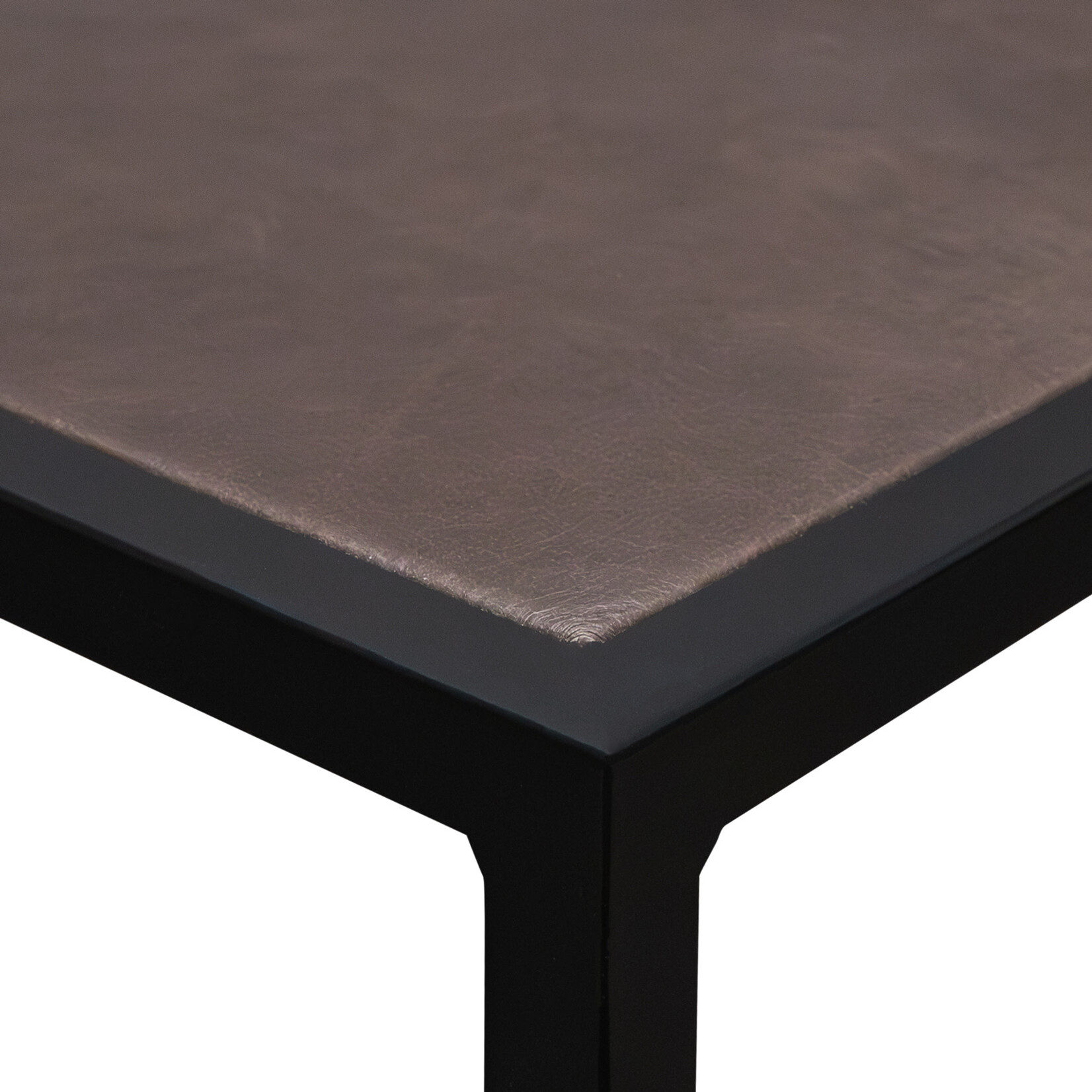 Sabor Beistelltisch 60x60x45cm, Gestell: schwarz, Leder: dunkelbraun