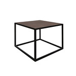 Sabor Beistelltisch 60x60x45cm, Gestell: schwarz, Leder: dunkelbraun