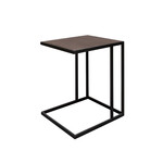Abena Beistelltisch 40x35x50cm, Gestell: schwarz, Leder: dunkelbraun
