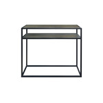 Caeso Sideboard 100x30x85cm, Gestell: schwarz, Leder: grün