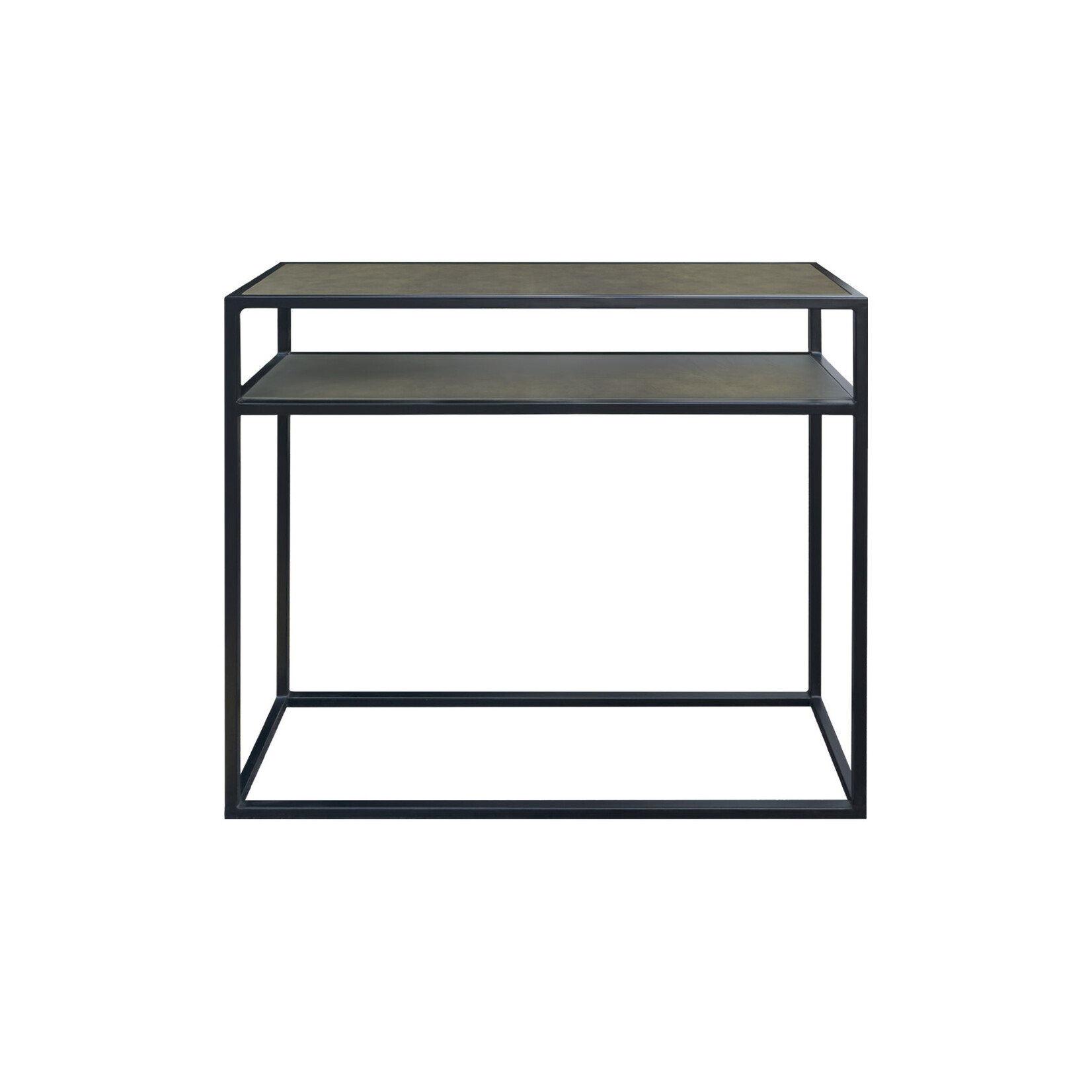 Caeso Sideboard 100x30x85cm, Gestell: schwarz, Leder: grün