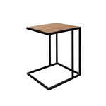 Abena Beistelltisch 40x35x50cm, Gestell: schwarz, Leder: hellbraun