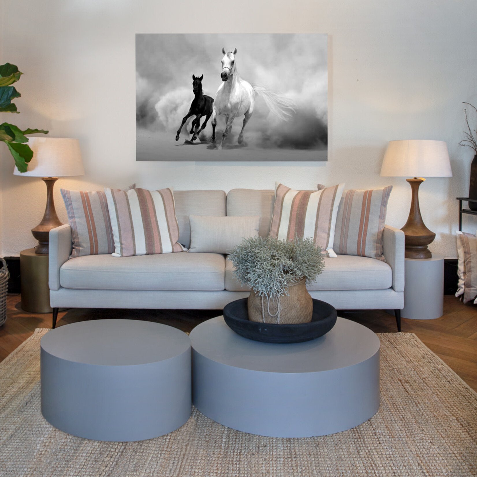 Adam Sofa 3-Sitzer 223x94xH85cm, Füsse: schwarz, Stoff: Viento 02 Kat. D