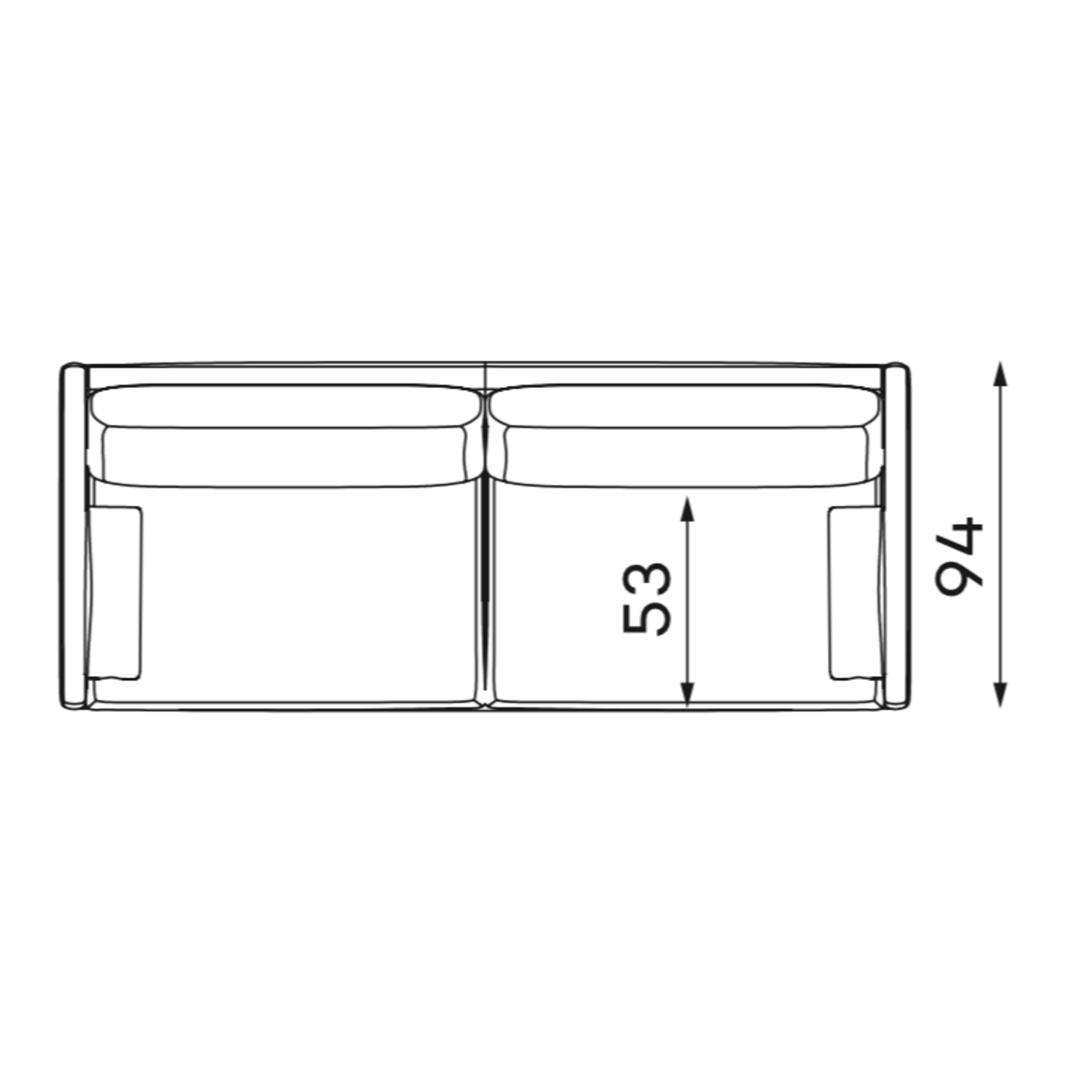 Adam Sofa 3-Sitzer 223x94xH85cm, Füsse: schwarz, Stoff: Viento 02 Kat. D