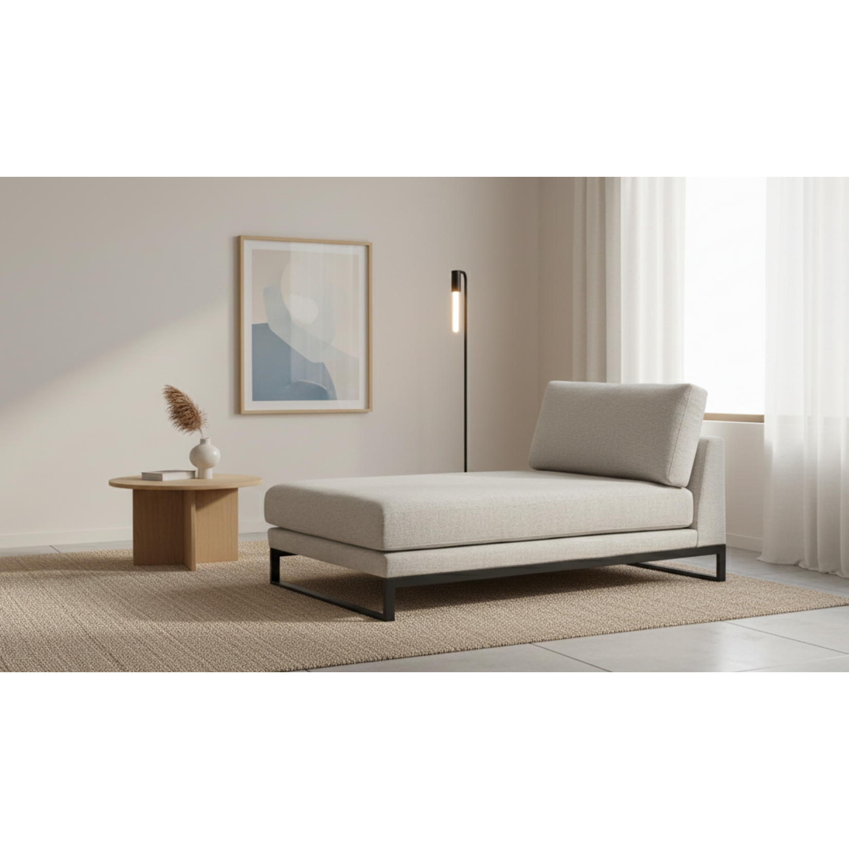 Zoe Chaiselongue 98x180xH83cm, Stoff: Garmo piedra