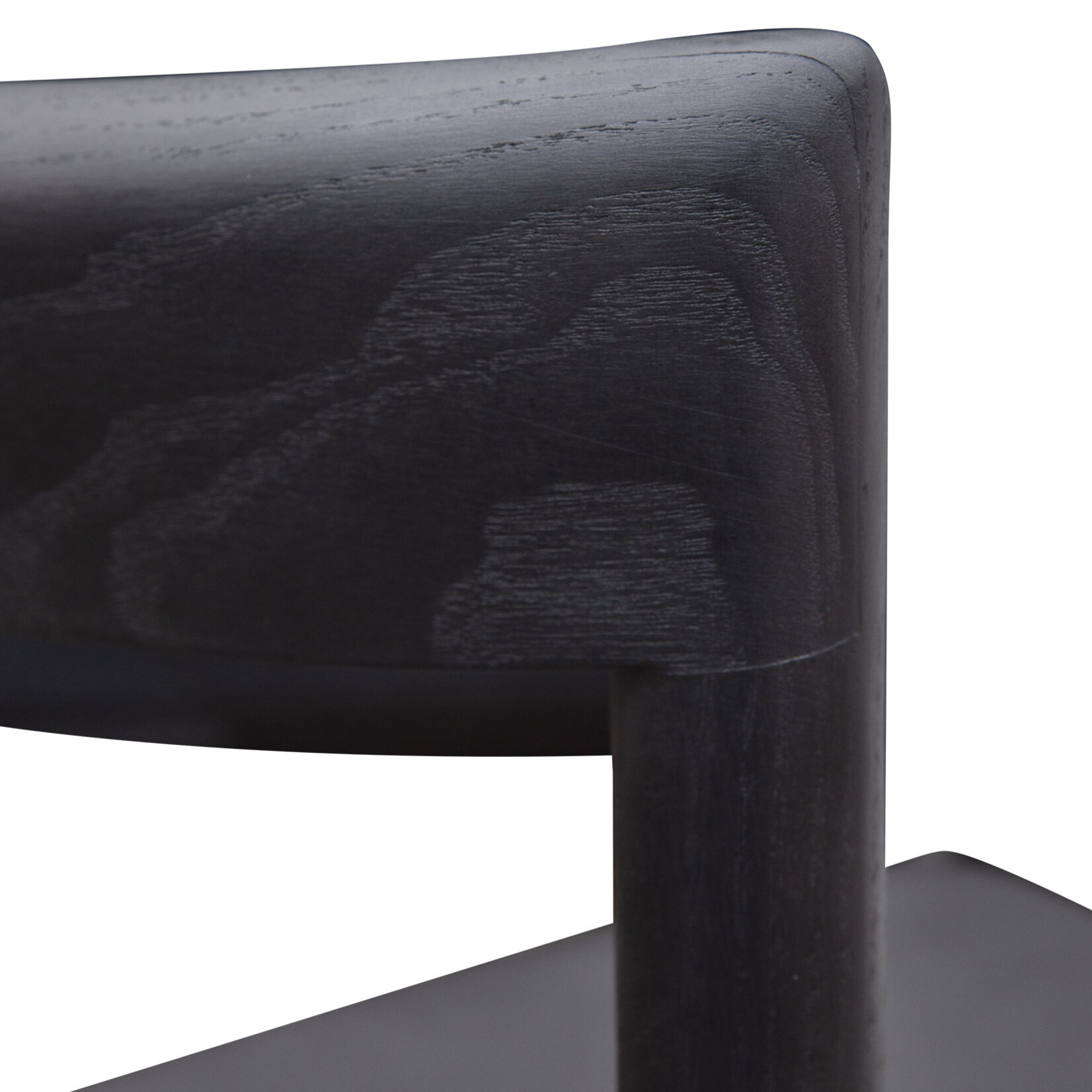 Norman Barstuhl L1 - 50x47xH107cm/SH 78cm, Sitzfläche: Leder, schwarz, Rückenlehne: Holz, schwarz