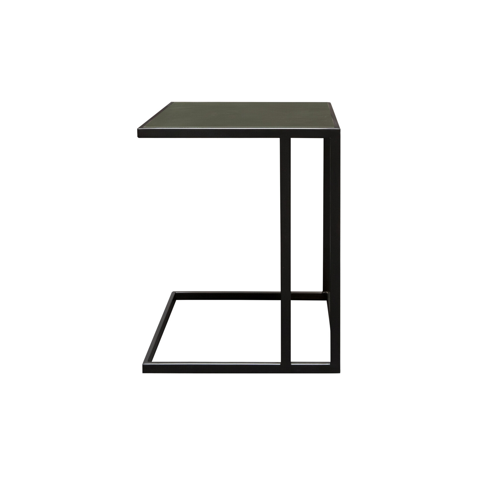 Abena Beistelltisch 40x35x50cm, Gestell: schwarz, Leder: grün