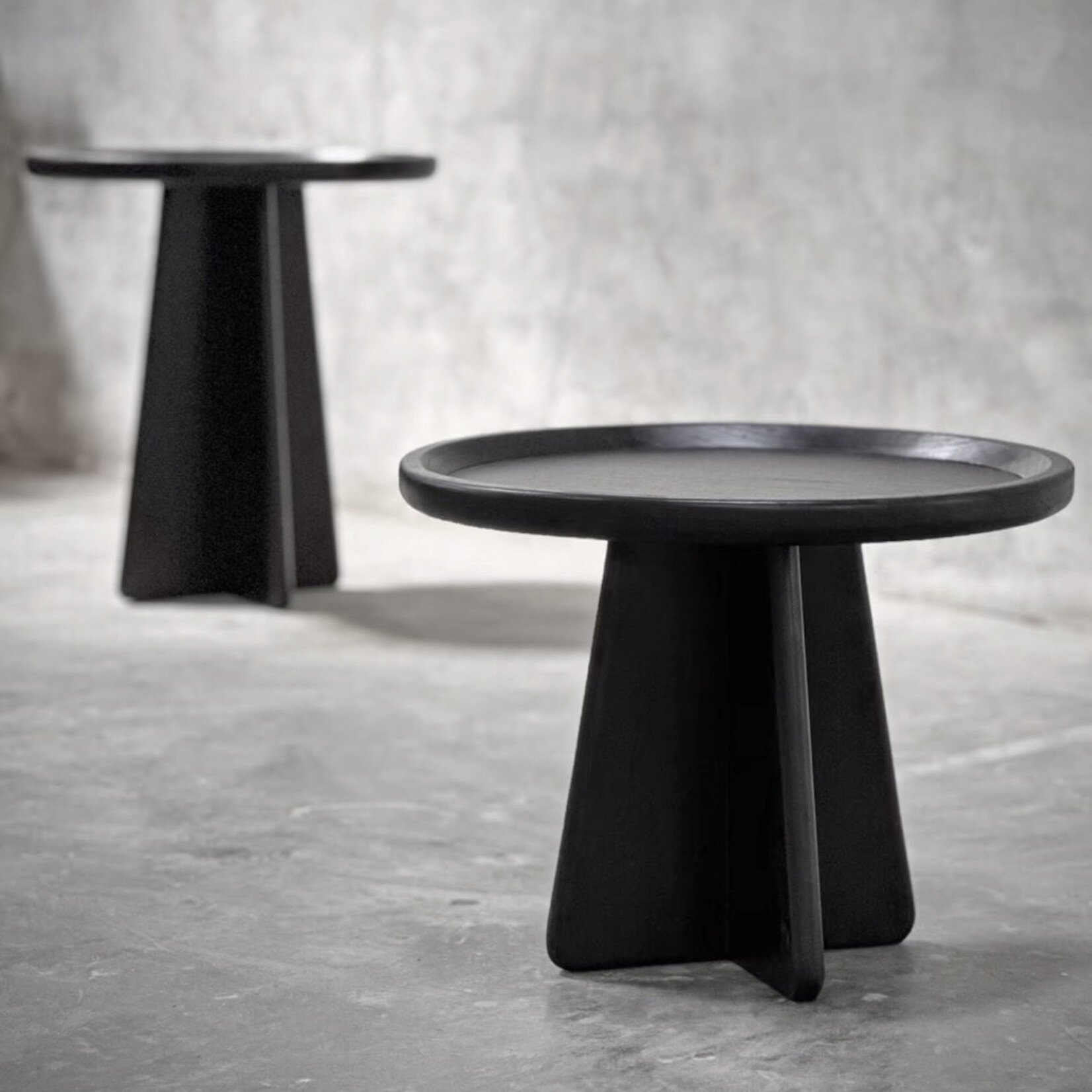 Sole Salontisch schwarz, D60xH45cm