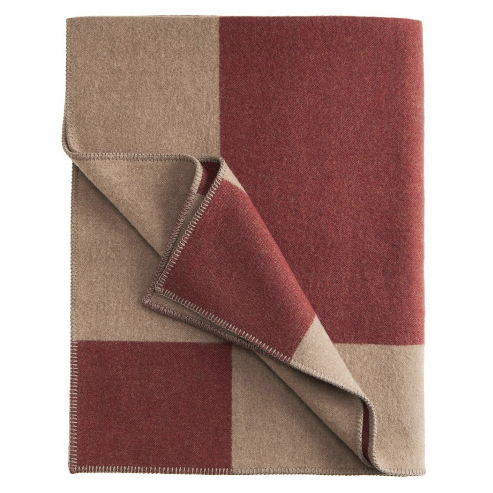 Montreal Decke, 135x205cm, 100% Schurwolle Rost/Natur