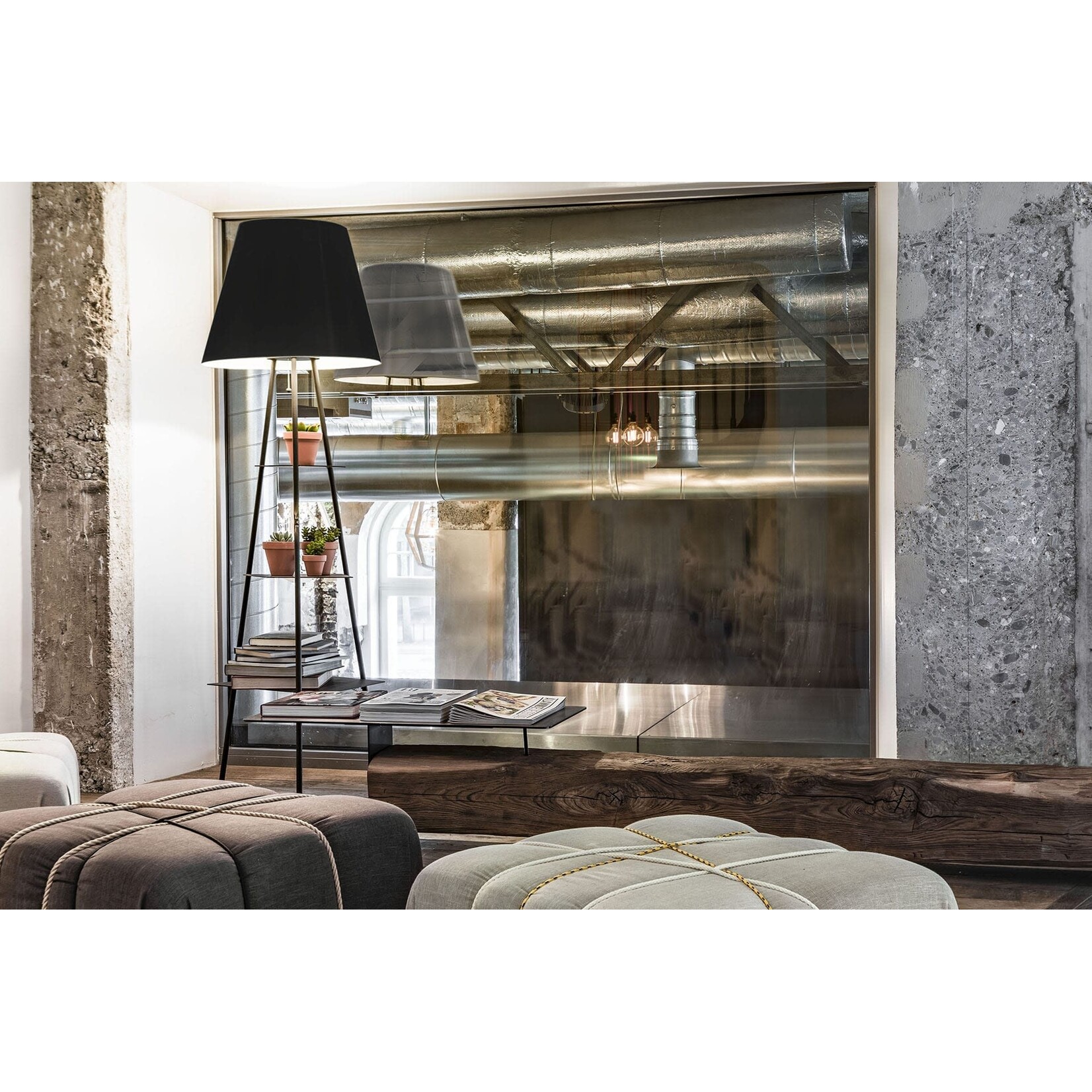 Tribeca Stehlampe inkl. Lampenschirm, 44x44xH170cm, schwarz