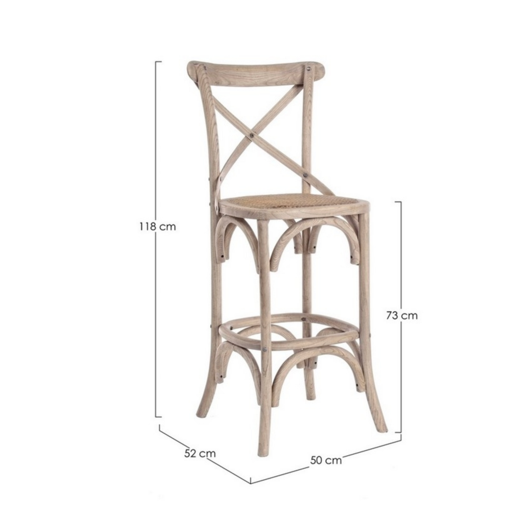 Barstuhl Cross naturgrau