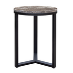 Viola Beistelltisch D40xH36cm Metall schwarz & Emperador braun