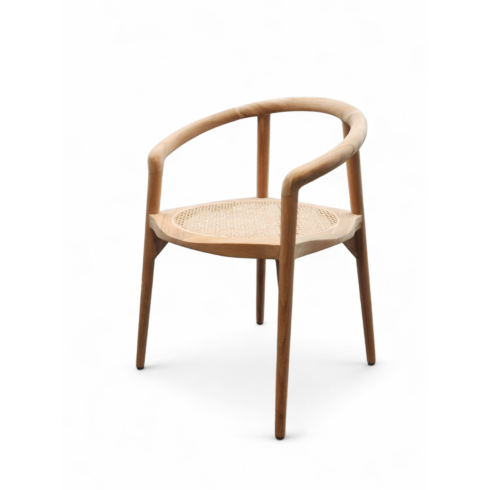 Teak Stuhl mit Geflecht, 59x54xH76xSH46cm, Teak natur