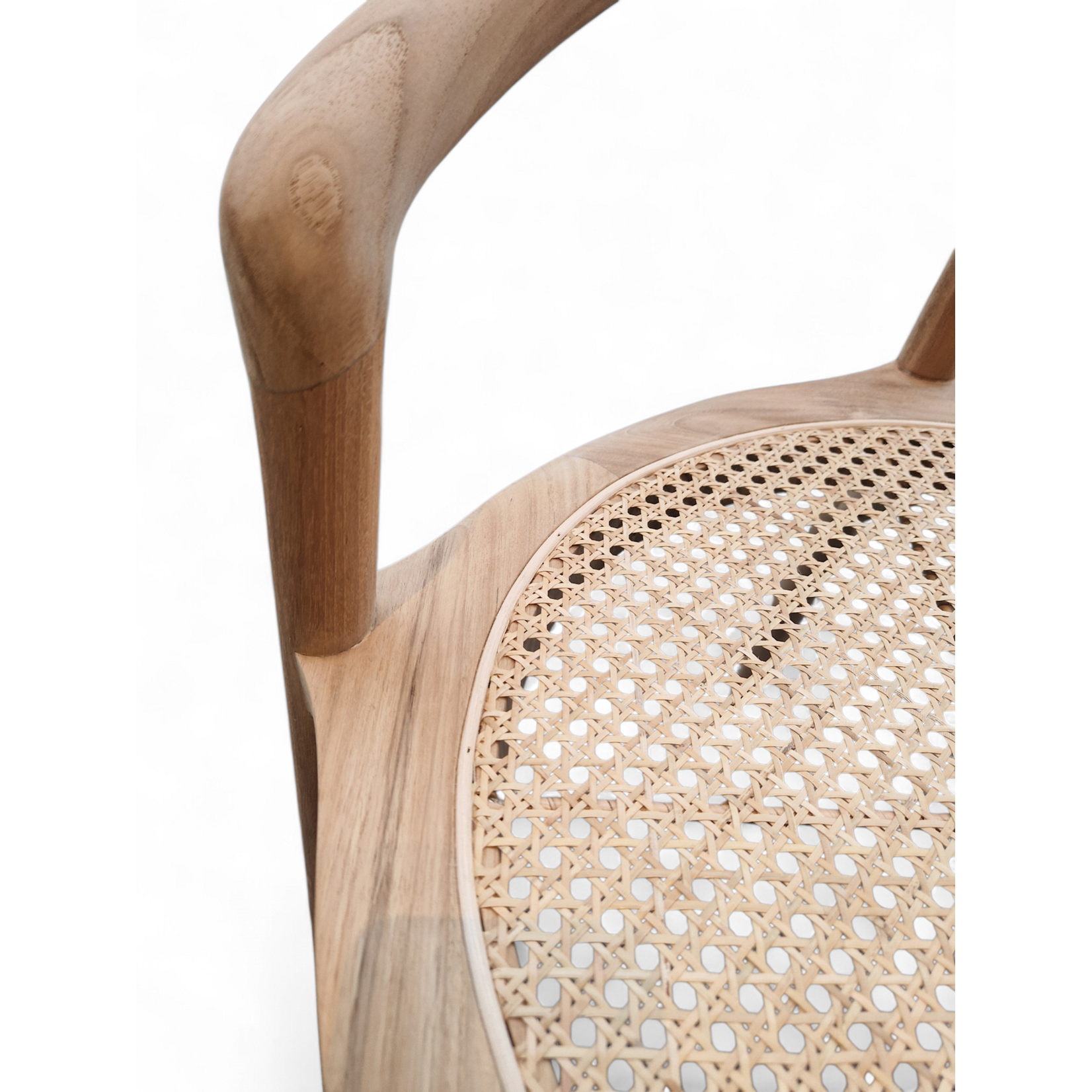 Teak Stuhl mit Geflecht, 59x54xH76xSH46cm, Teak natur