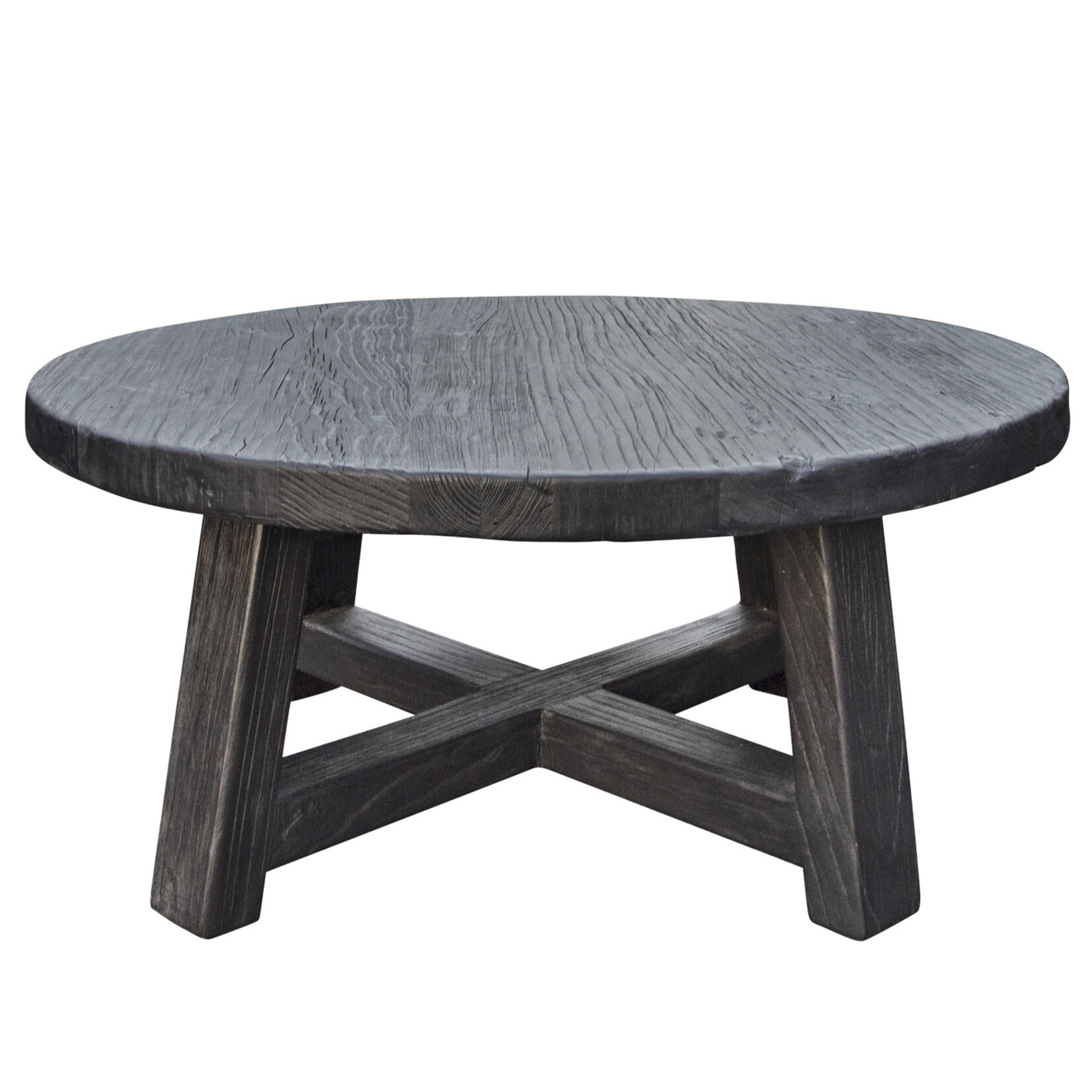 Charlotte Salontisch Ulme schwarz, D80xH36cm