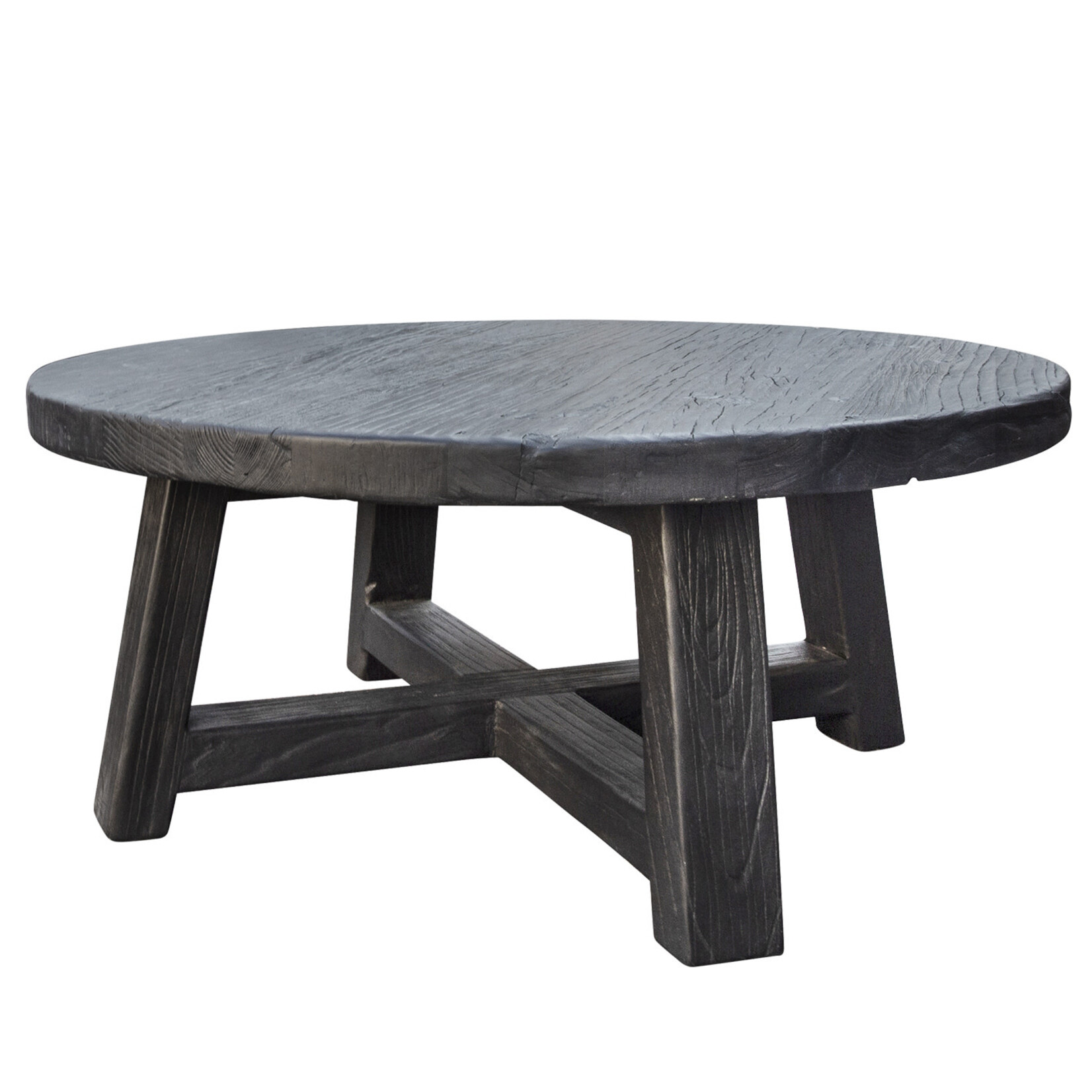 Charlotte Salontisch Ulme schwarz, D80xH36cm