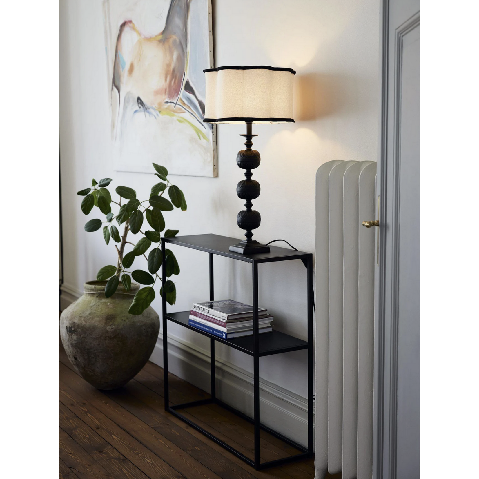 Lampenschirm Julia nature/schwarz  35x35H20cm E27