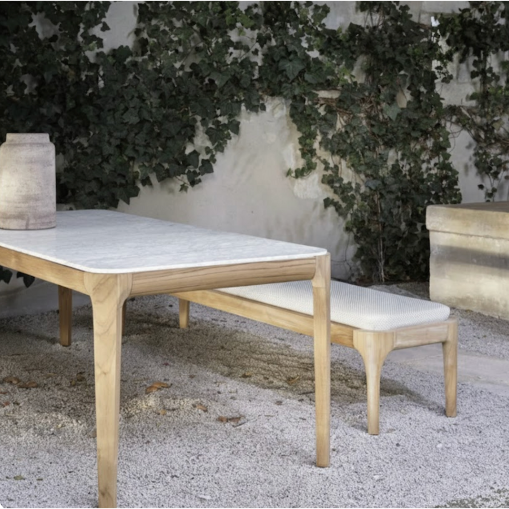 Mediterraneo Tisch Beton Platte Pearl, 240x90xH74cm