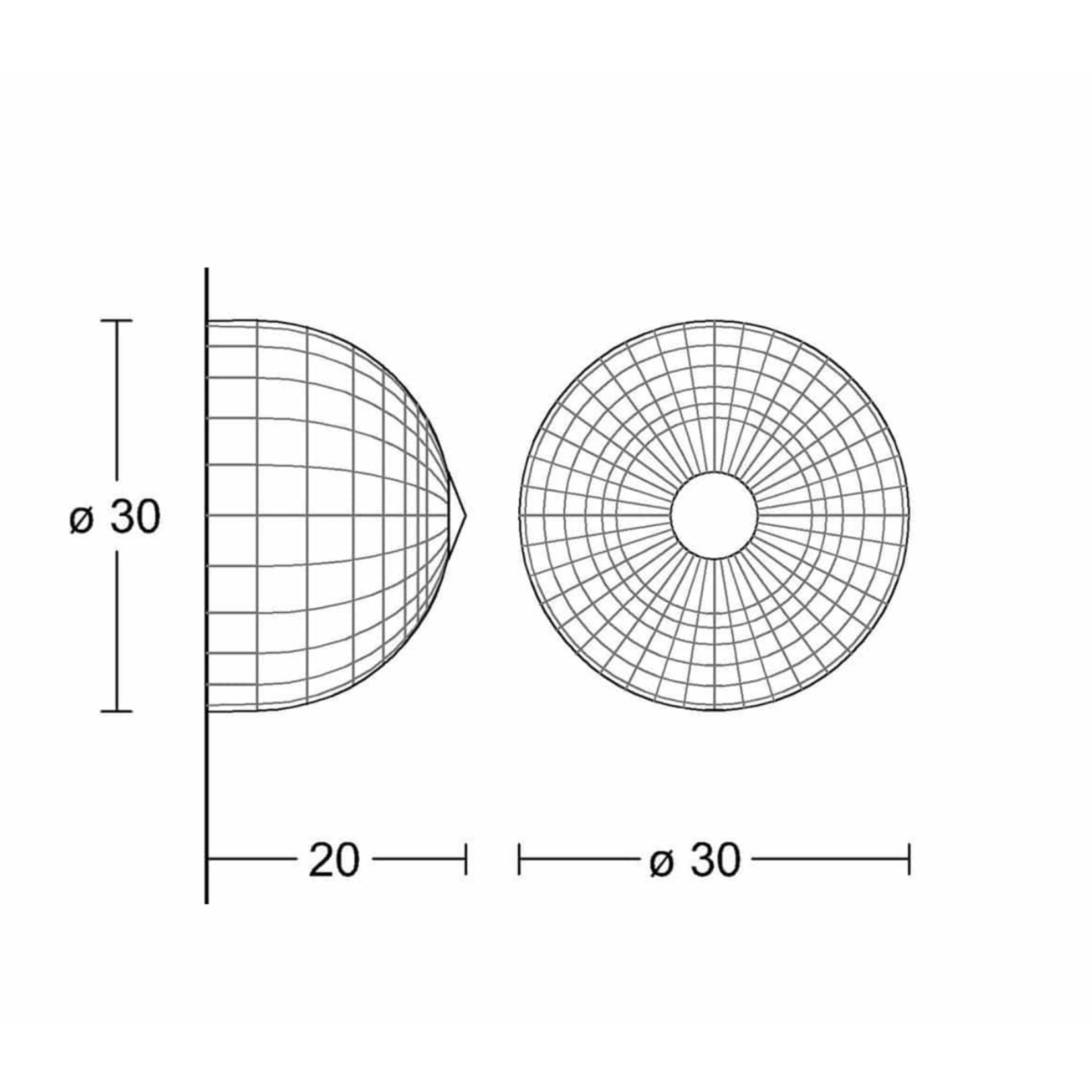 Bouclier Decken-/Wandlampe D30xH20 cm silver