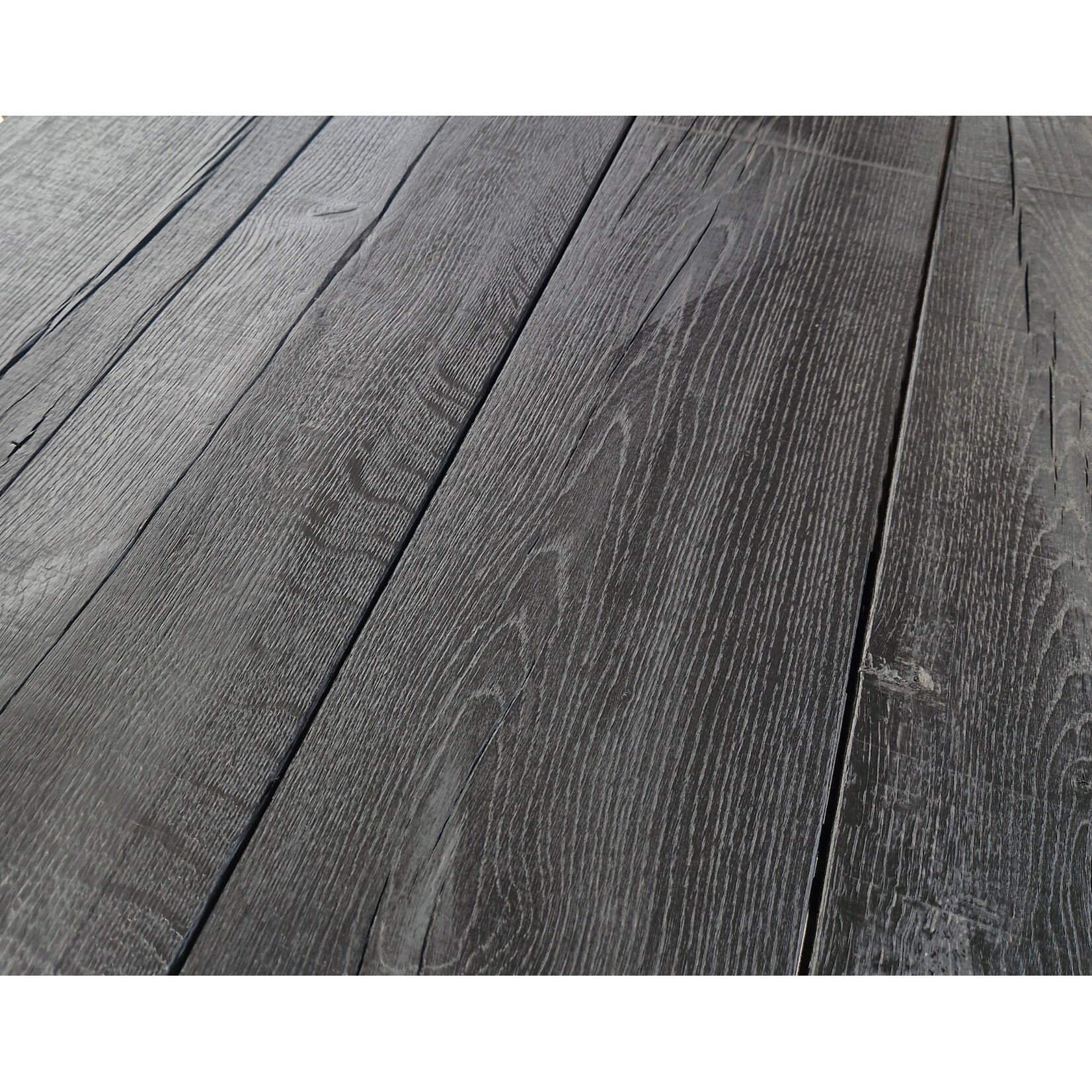 Tisch 360x100x76cm, 5.2cm Stärke, Eiche schwarz