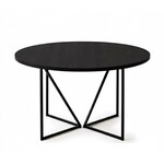 Zet Tisch, Esche schwarz matt, D130xH75x3cm, ausziehbar