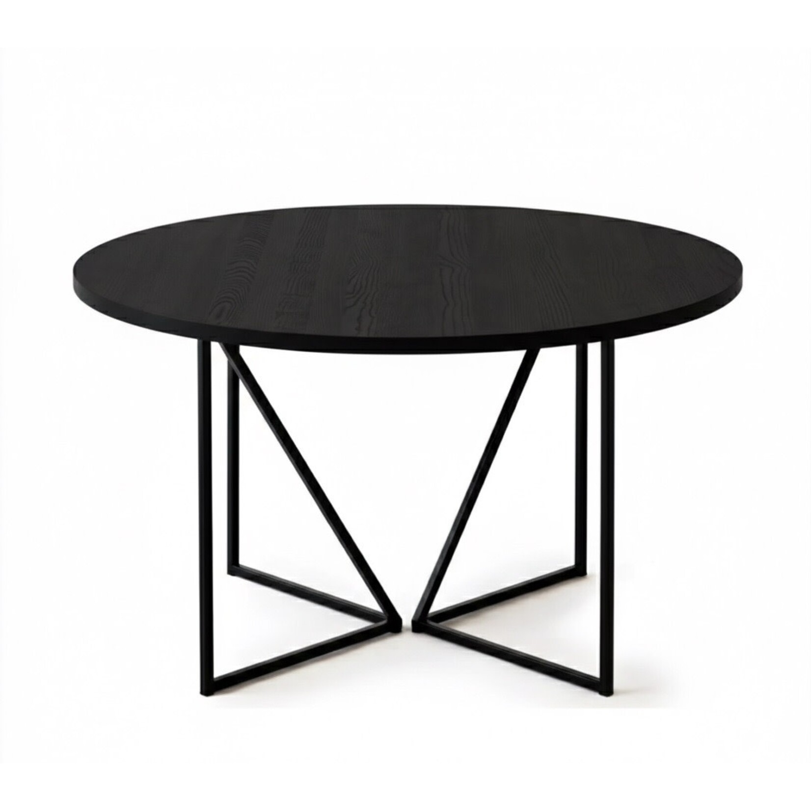 Zet Tisch, Esche schwarz matt, D130xH75x3cm, ausziehbar mit 2 Platten à 45 cm