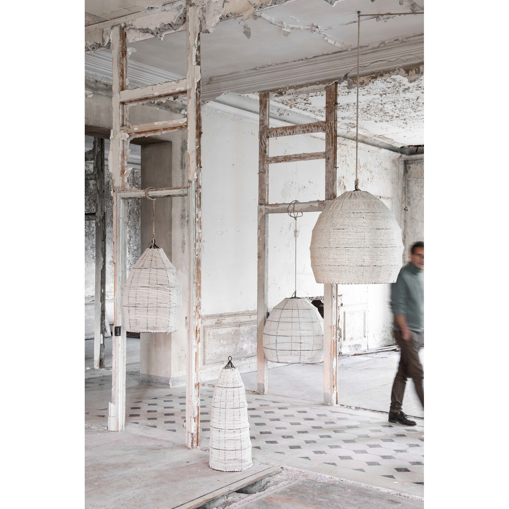 Andalusia Lampenschirm XS, Baumwolle handgewoben, 33xH84cm