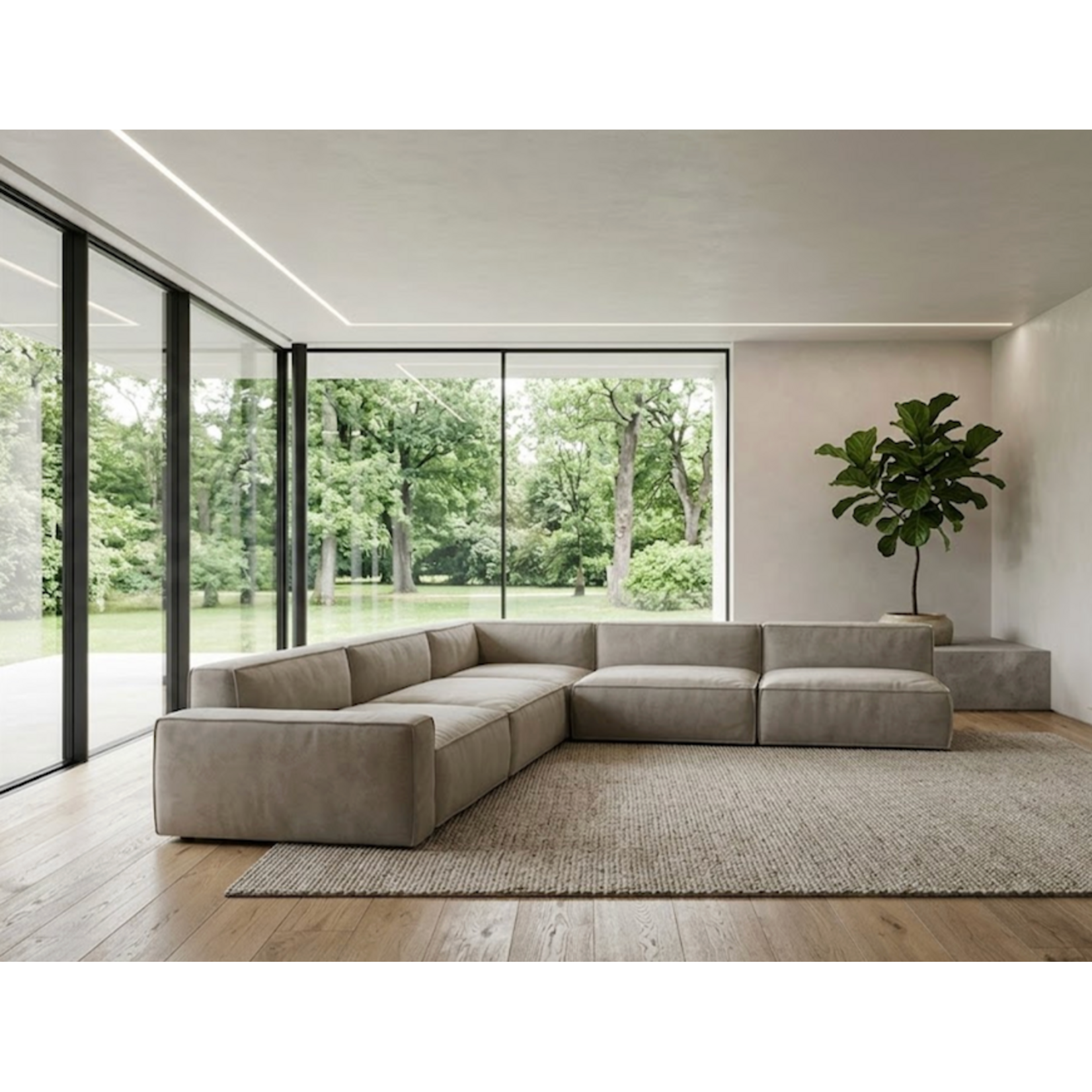 Orlando Sofa Landschaft 415x310xH74cm, SH 42cm, Stoff: Sedef 55