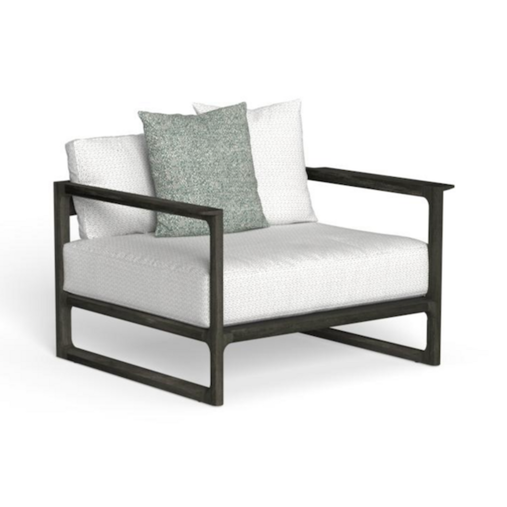 Thea Sessel schwarz Teak, 105x95xH61cm