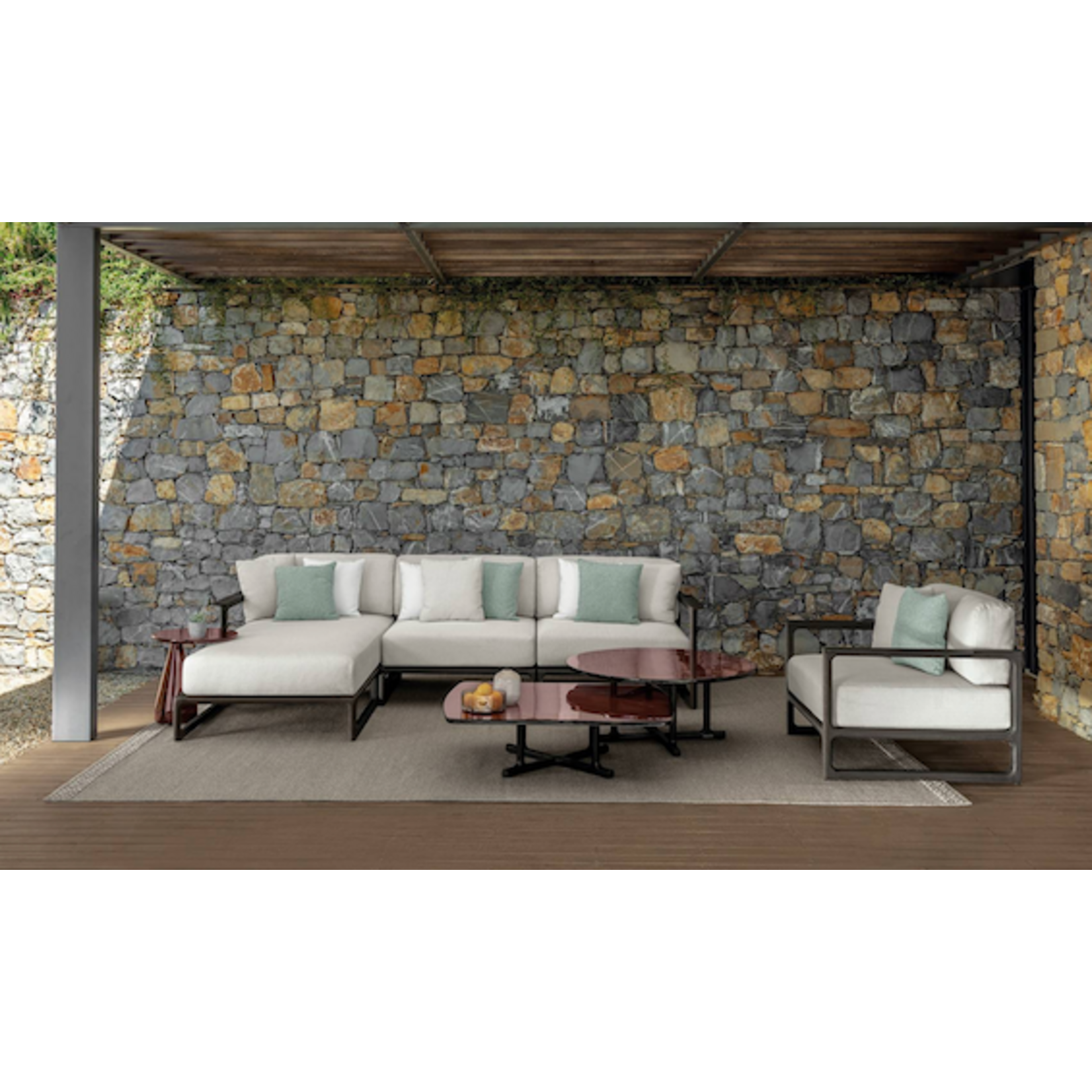 Thea Sessel schwarz Teak, 105x95xH61cm