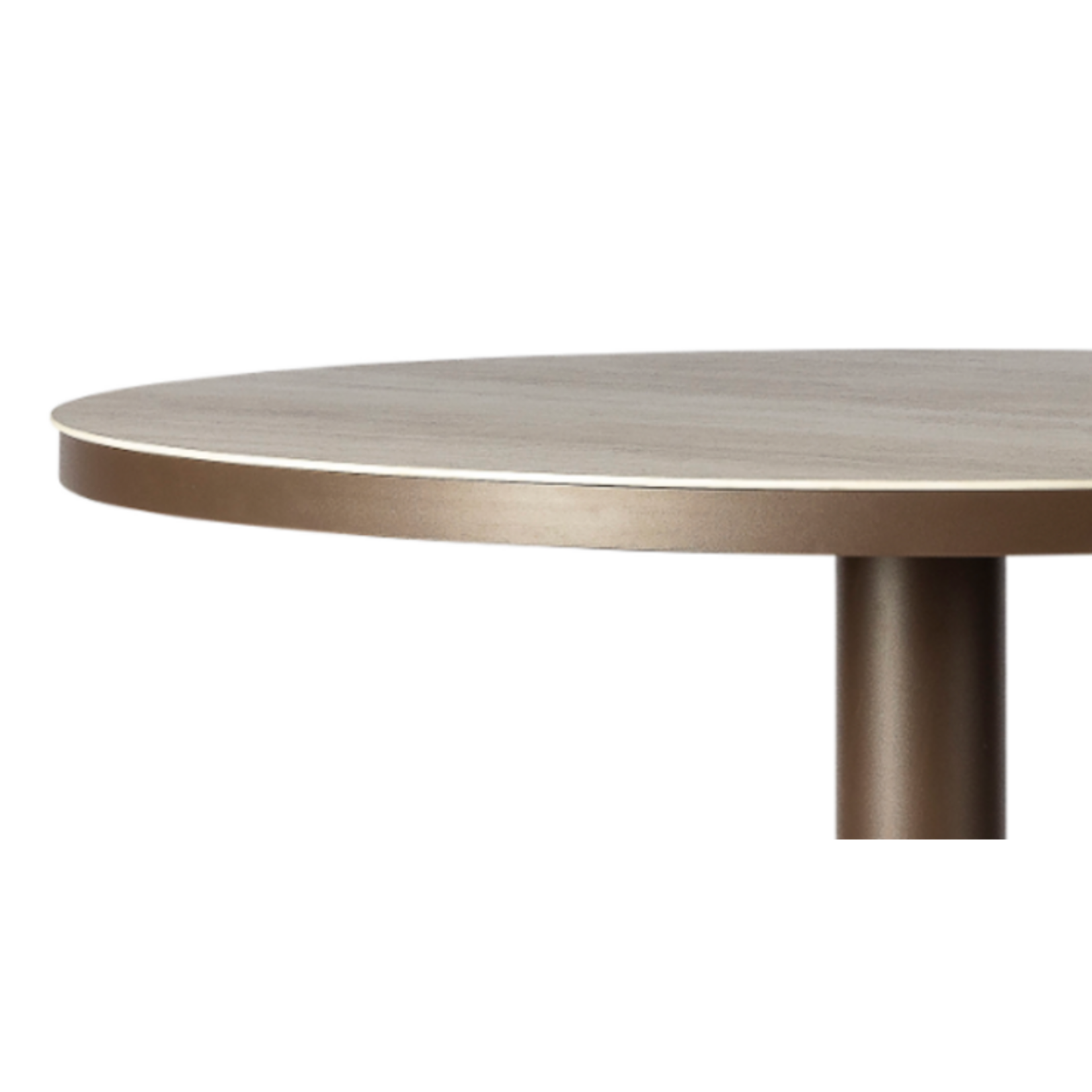 Salento Beistelltisch ø50xH45cm, Gestell Alu Bronze, Platte Keramik Travertin